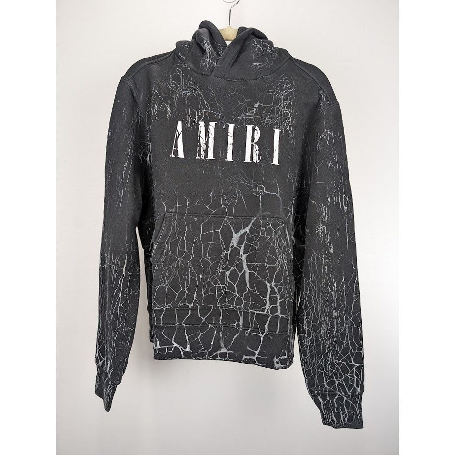 Amiri o1rshd1 Q:4 / Cracked Dye Core Logo Hoodie in Black Size US S / EU 44-46 / 1 - 3 Thumbnail