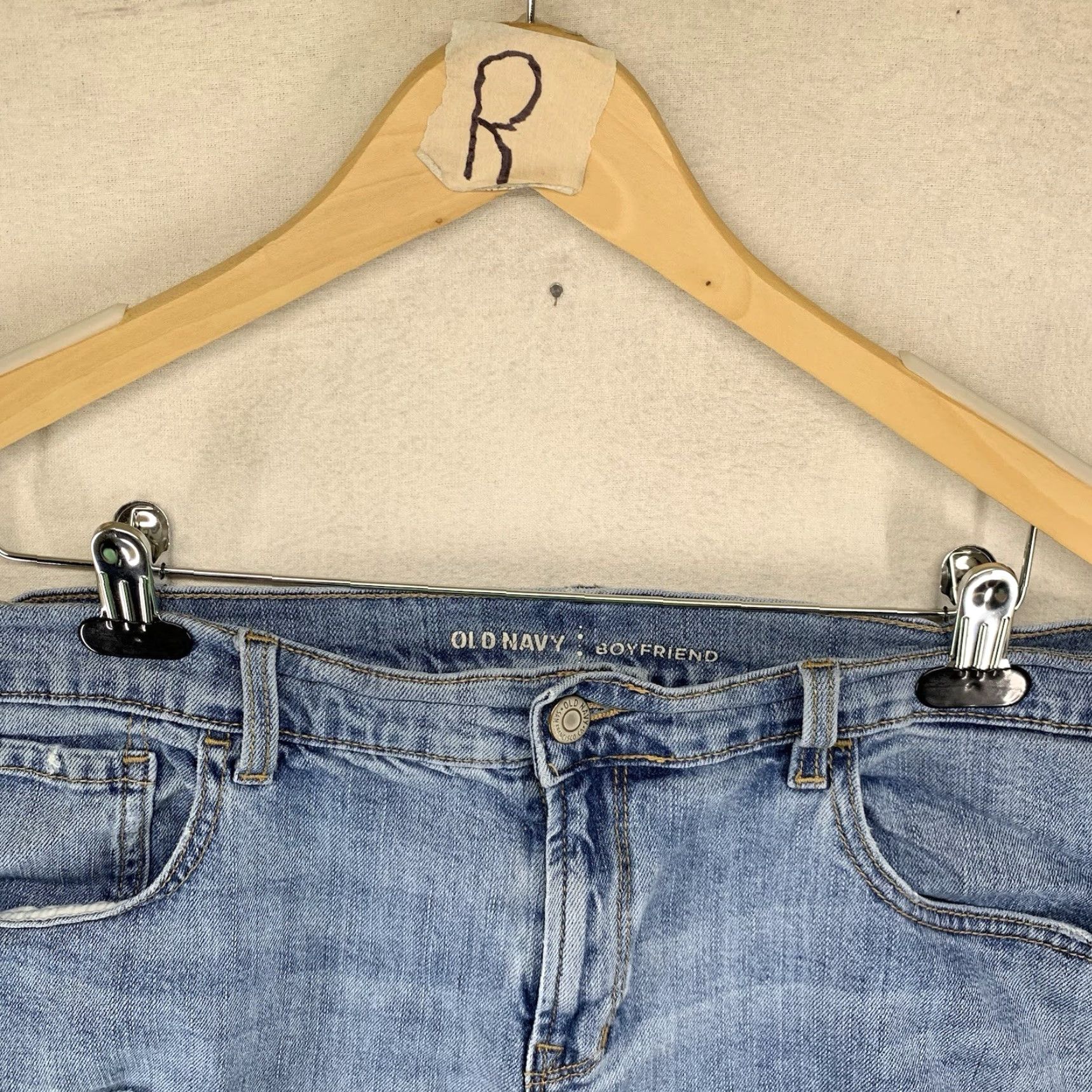 Old Navy VINTAGE Old Navy Women's Jeans Boyfriend Fit High Rise Cuffed 16 Denim Blue Casual Summer Size 38" / US 16 / IT 52 - 5 Thumbnail