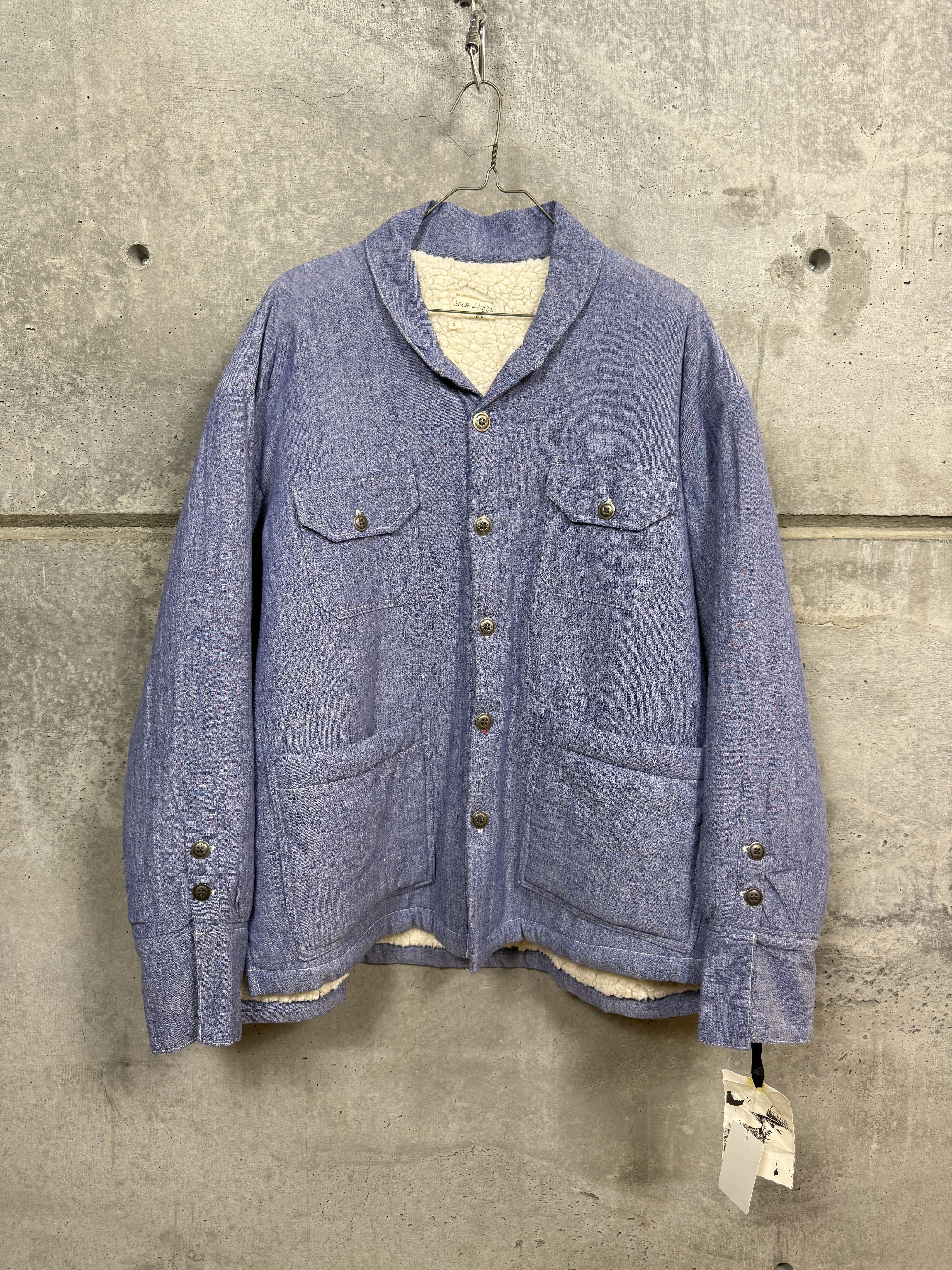 Greg Lauren $1300 Greg Lauren Chambray Sherpa Lined Jacket Size US XXL / EU 58 / 5 - 6 Thumbnail