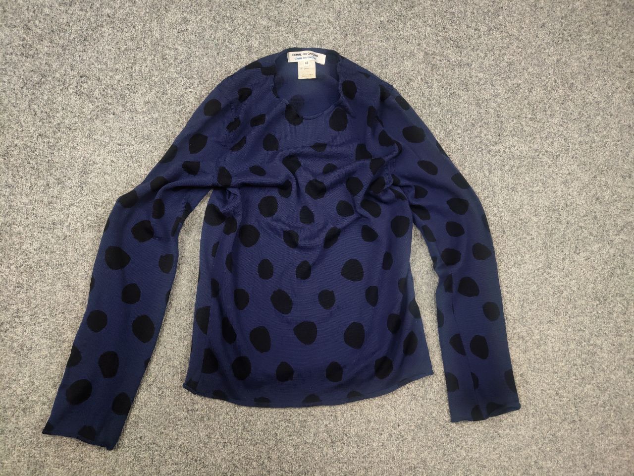 Comme des Garcons Vintage COMME des GARCONS Dot Printed Wool Knit Sweater Size US XS / EU 42 / 0 - 7 Thumbnail