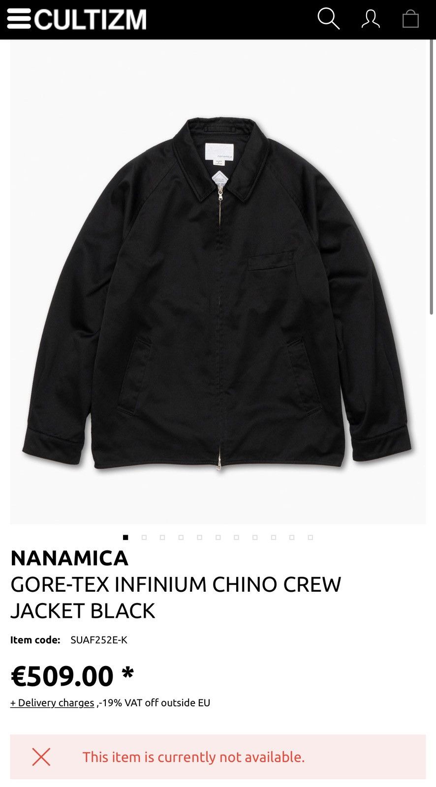 Nanamica Nanamica GORE-TEX INFINIUM Chino Crew Jacket - Black XL Size US XL / EU 56 / 4 - 1 Thumbnail
