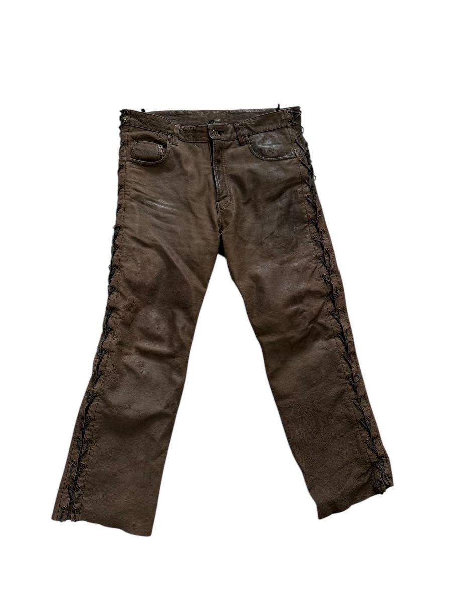 Bondage Leather Pant Saint Laurent Style opium