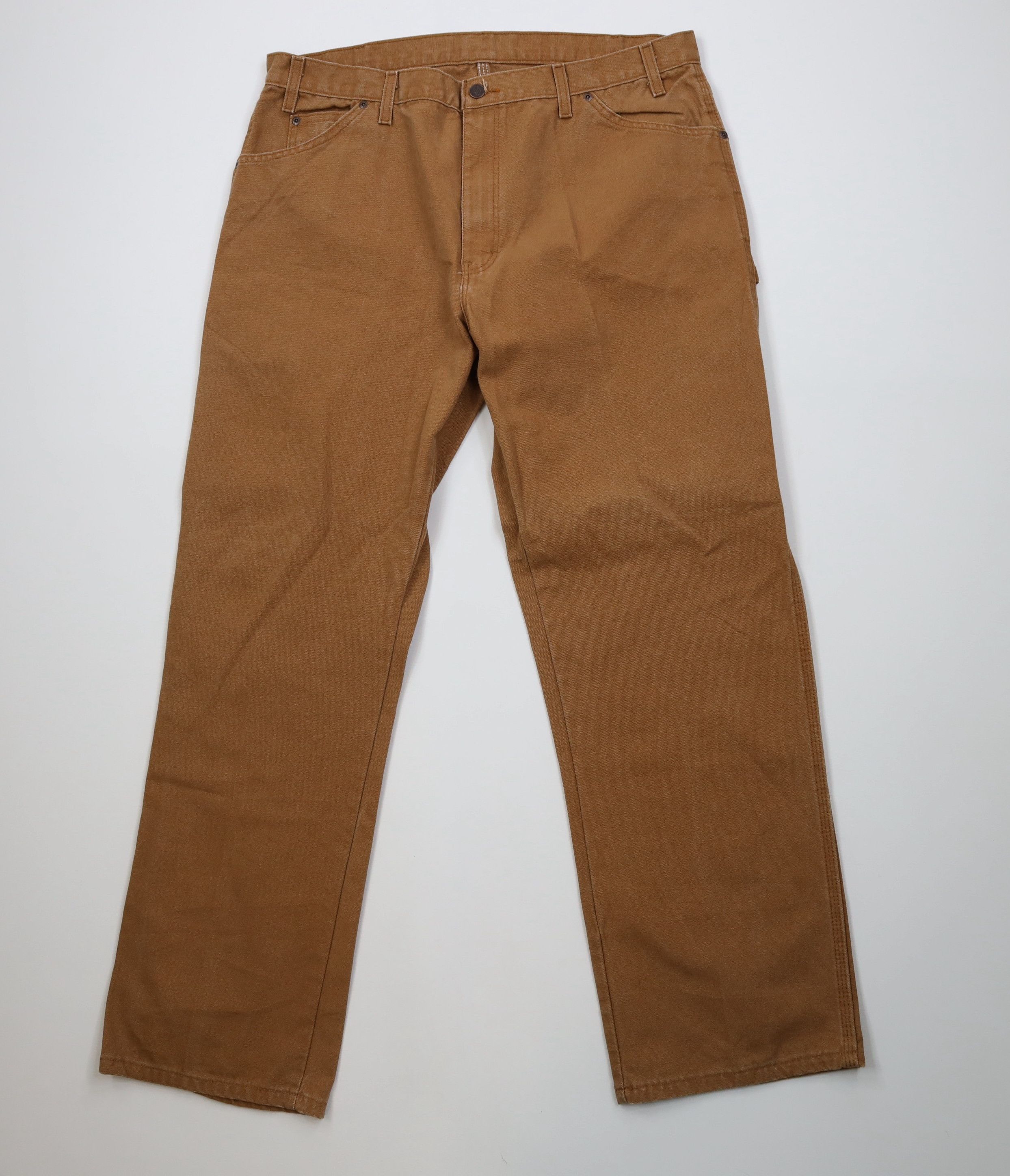 Dickies Vintage Y2K Dickies Wide Leg Canvas Dungaree Pants Brown Size US 38 / EU 54 - 1 Thumbnail