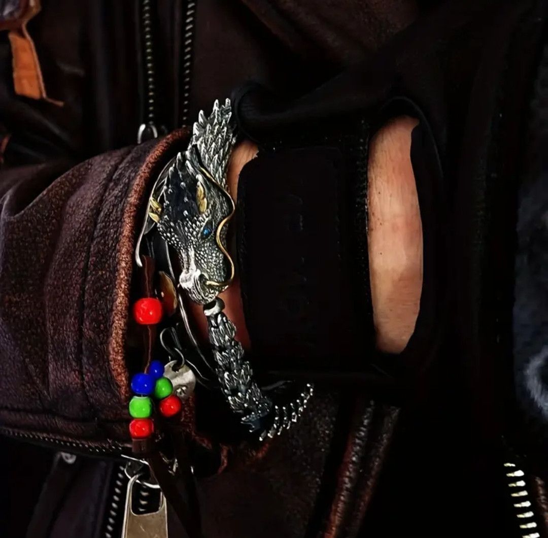 Jewelry Bendable Dragon Metal Bracelet Size ONE SIZE - 4 Thumbnail