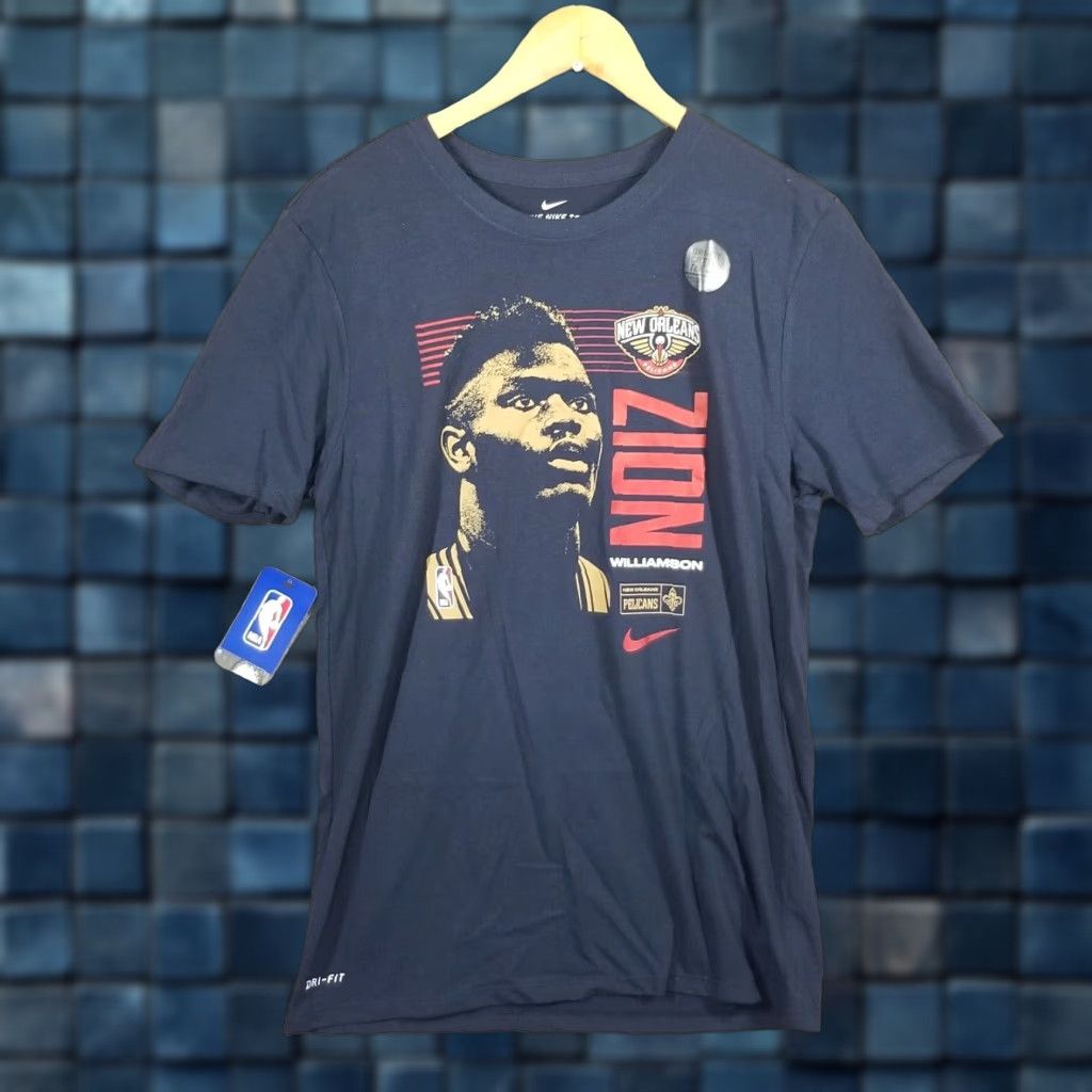 Nike Nike Dri-FIT New Orleans Pelicans Zion Williamson Performance Tee Men Medium Blue Graphic Print Size US M / EU 48-50 / 2 - 1 Thumbnail