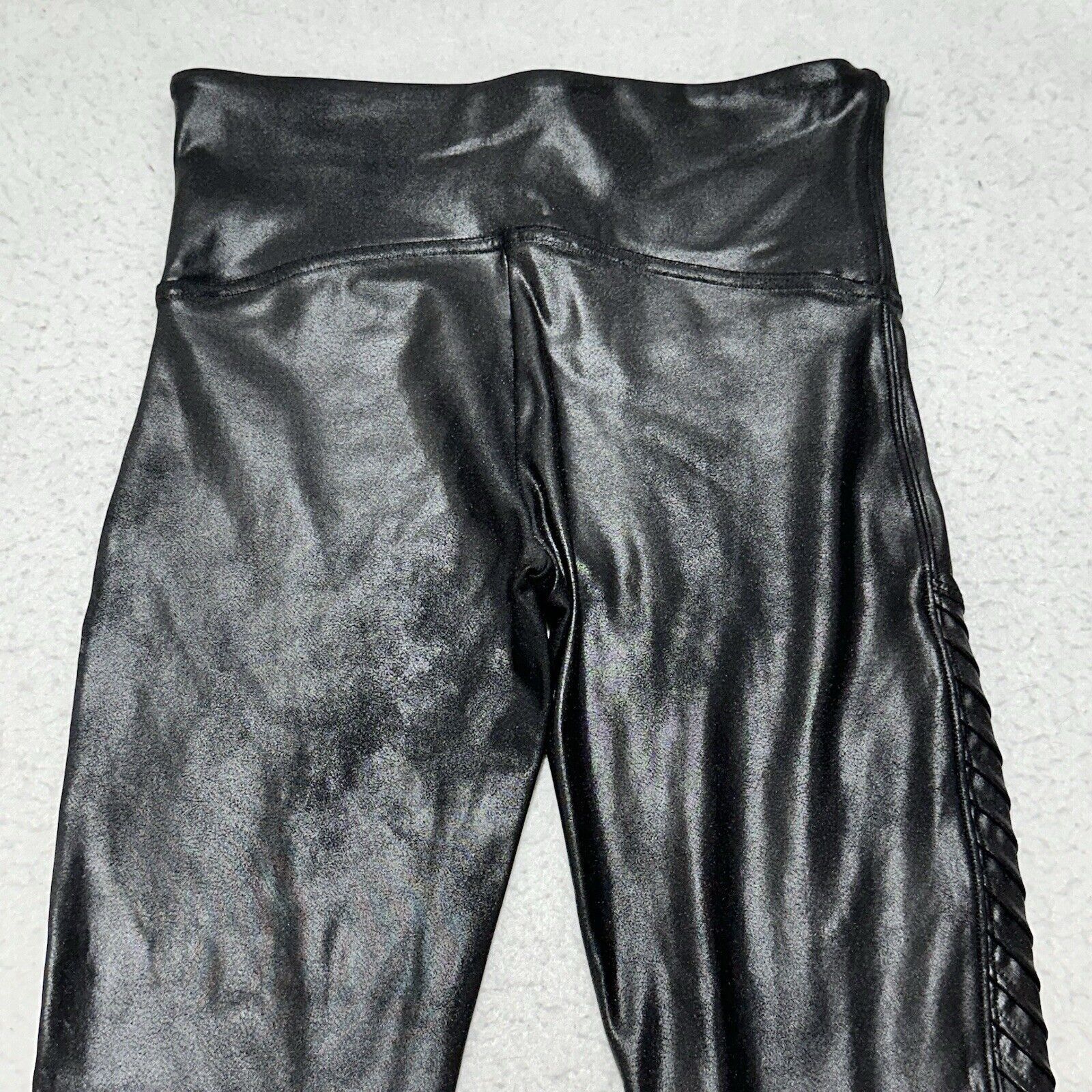 Spanx SPANX Medium Faux Leather High Waisted Moto Leggings Black Size 30" / US 8 / IT 44 - 7 Thumbnail