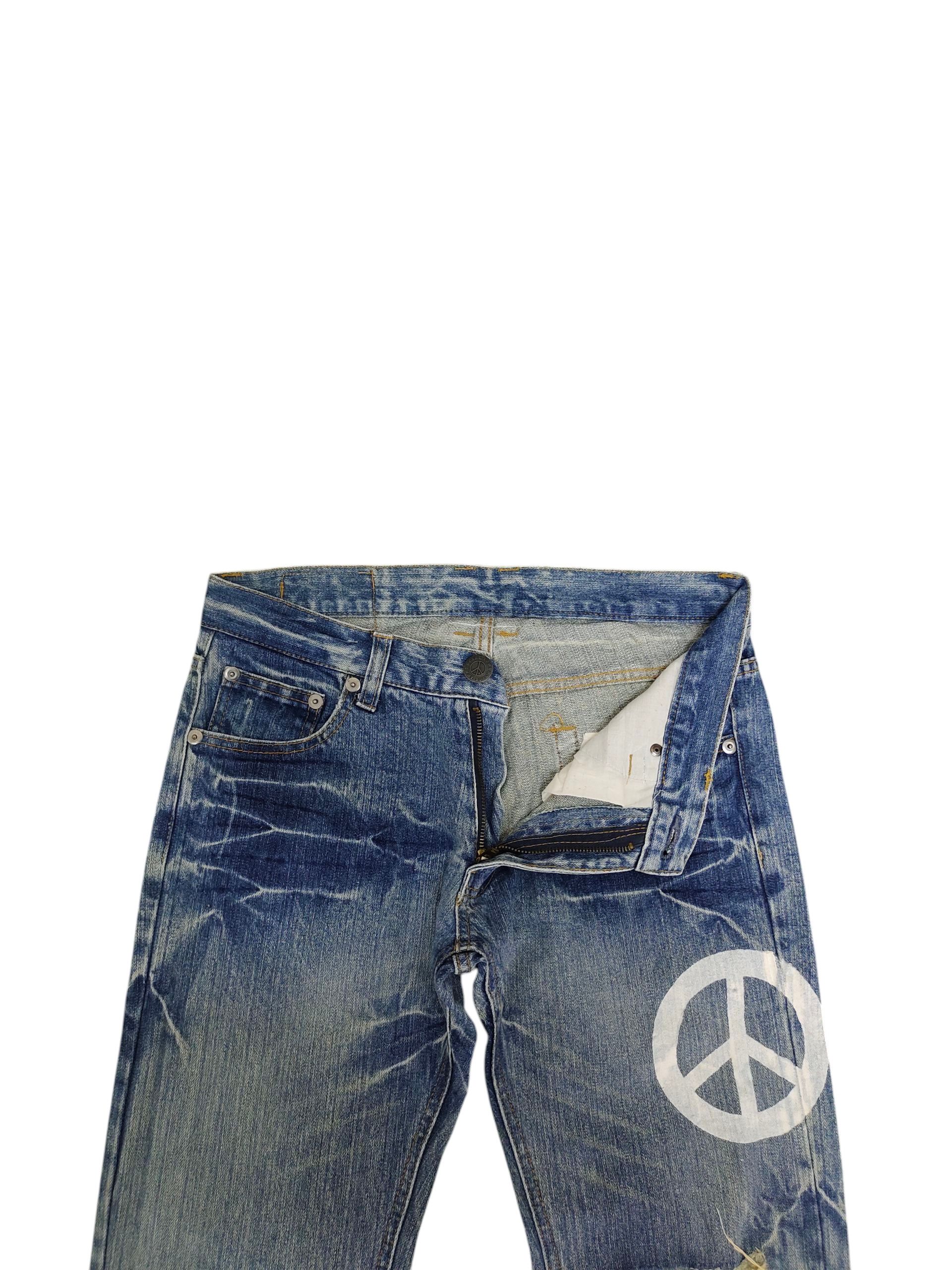 Undercover Loma Point Japan Jeans - Peace Logo Distress Grunge Denim Size US 32 / EU 48 - 9 Thumbnail