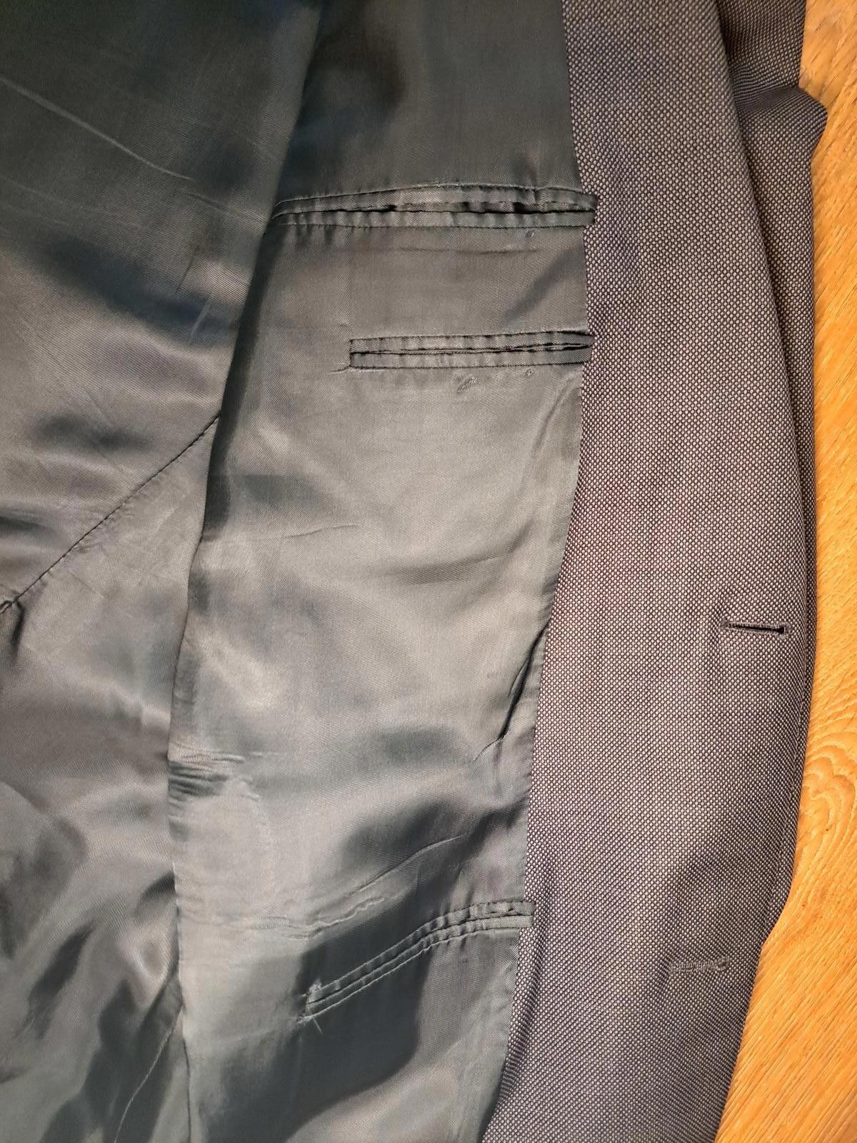 Ermenegildo Zegna Ermenegildo Zegna Sport Coat Mens 44L Gray Birdseye Wool Size 44L - 8 Thumbnail