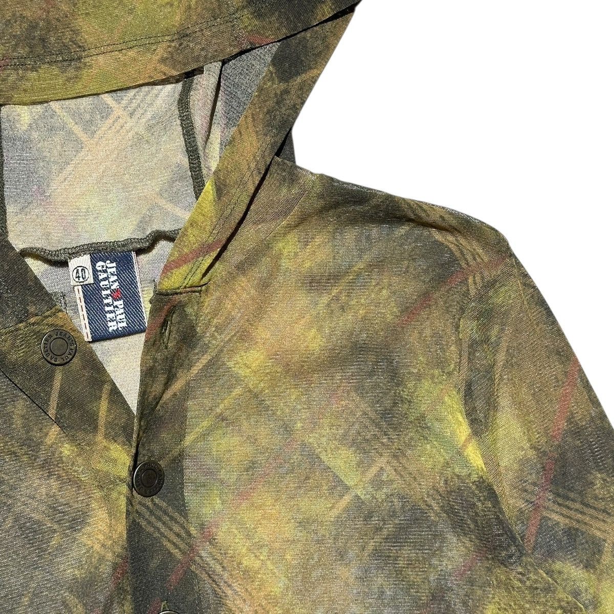 Jean Paul Gaultier Plaid mesh hooded button down Size US S / EU 44-46 / 1 - 2 Thumbnail