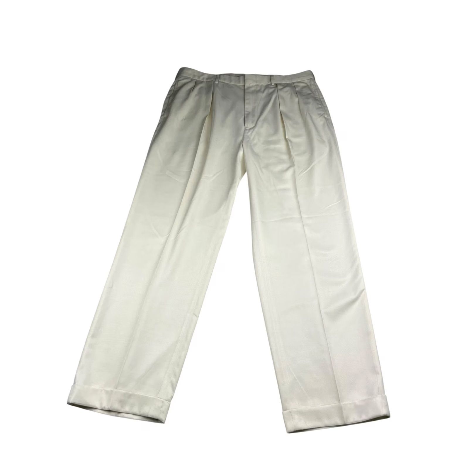 Polo Ralph Lauren VINTAGE Polo Ralph Lauren Men's Dress Pants Light Yellow Pleated Cuffed 38x32 Polyester Sl# 38in Inseam 32in Mens Pants Size US M / EU 48-50 / 2 - 2 Thumbnail
