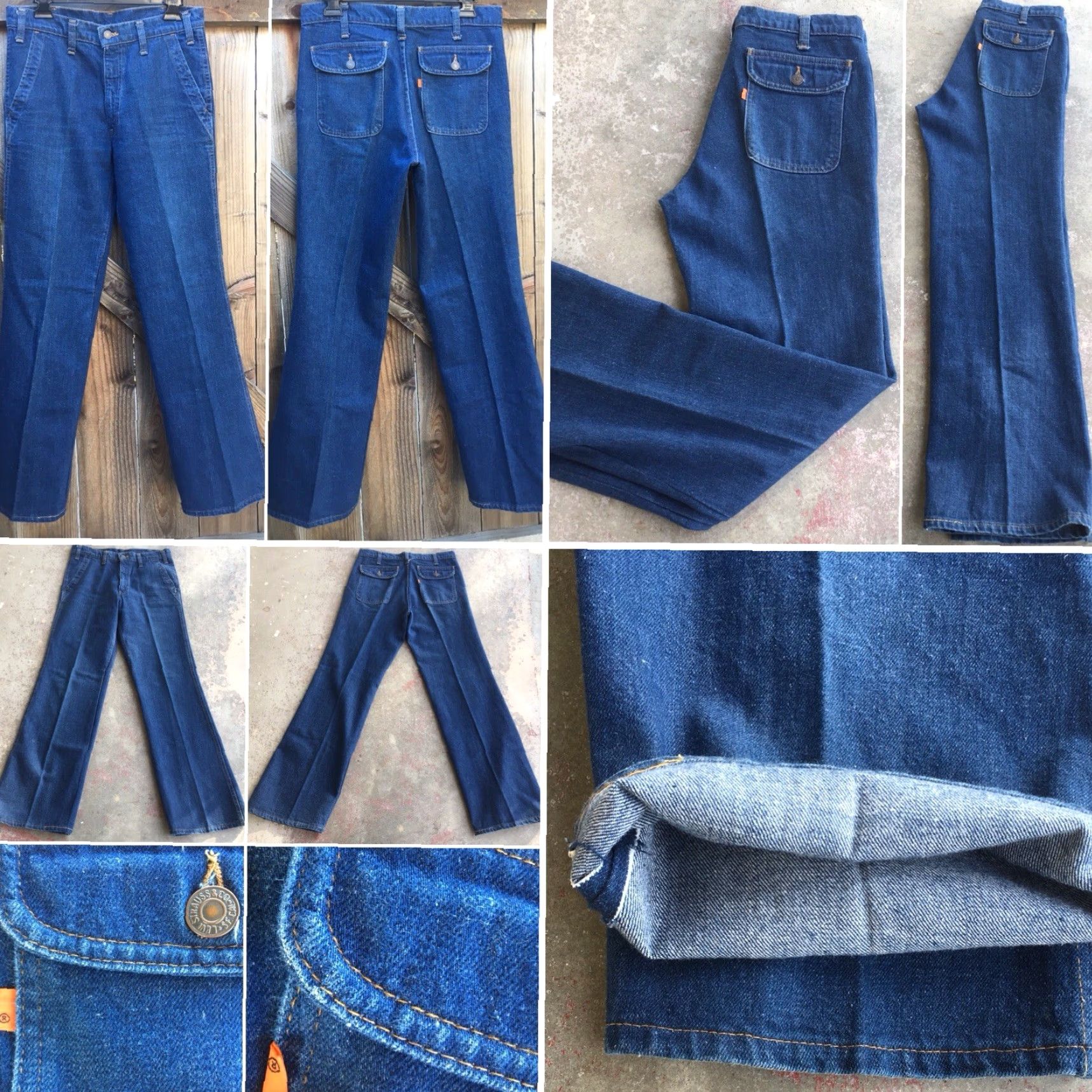 Denime Vintage Levis Selvedge Denim Jeans Talon 42 Zipper Sz 32 31.5 Waist Hippy Denim Blue 1970s Mens Womens Jeans Size US 30 / EU 46 - 5 Thumbnail