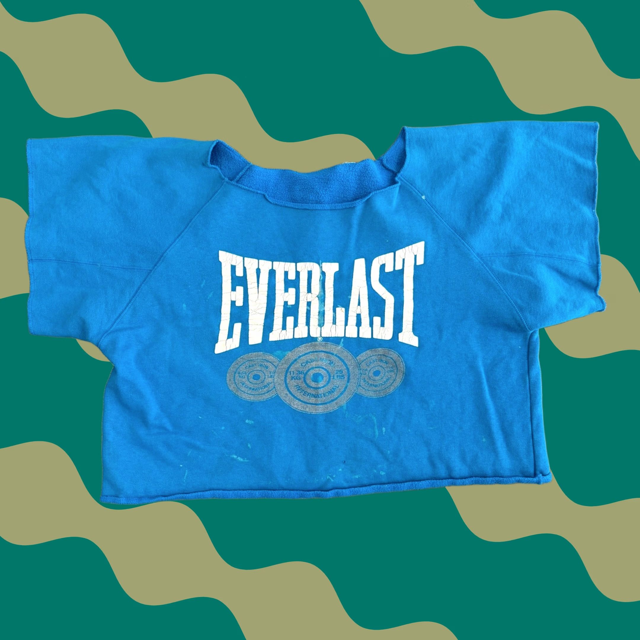 Everlast VINTAGE Everlast Muscle Cut Off Athletic Teal Cropped Pull Over L Men Shirt Size US L / EU 52-54 / 3 - 1 Thumbnail
