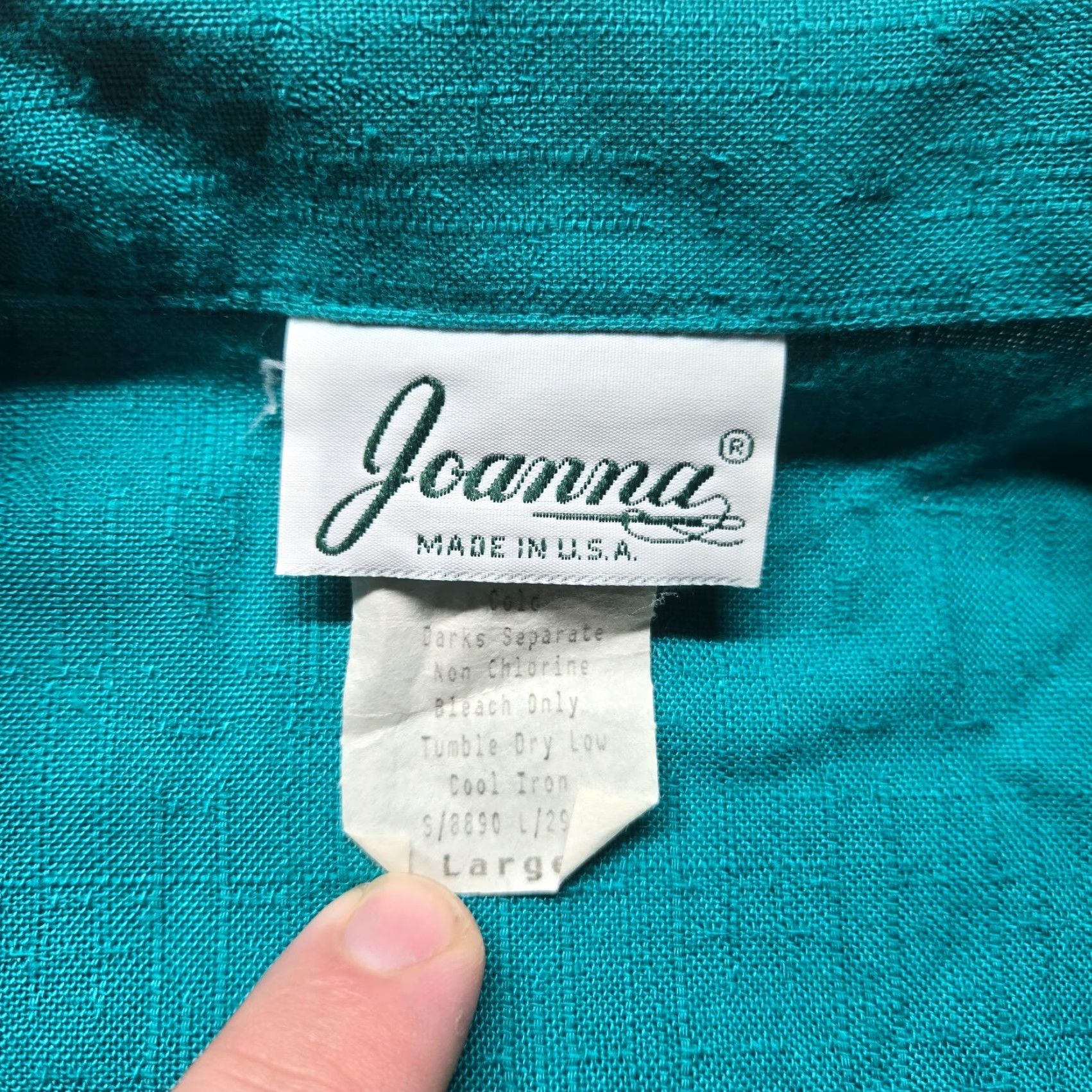Vintage Joanna Blazer Open Collared 3/4 Sleeve Blue Large Women Vintage Jacket /> Size L / US 10 / IT 46 - 4 Thumbnail