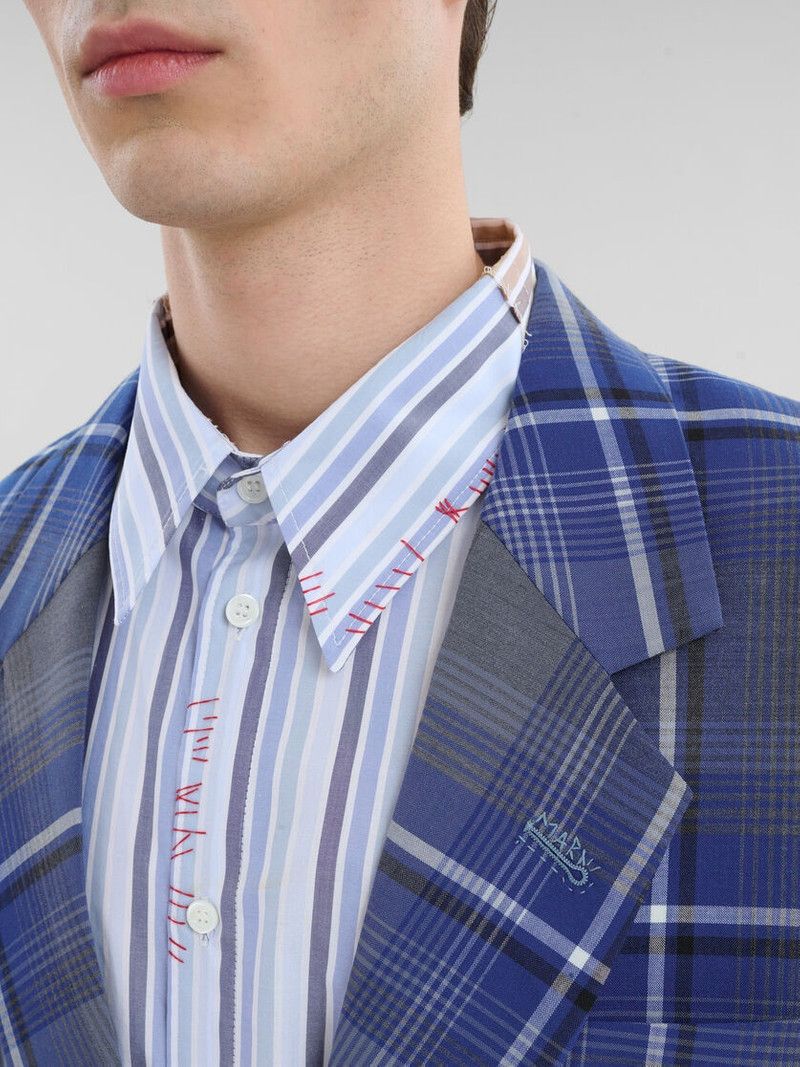 Marni o1w1db11125 Checked Wool Blazer in Blue Size US XL / EU 56 / 4 - 3 Thumbnail