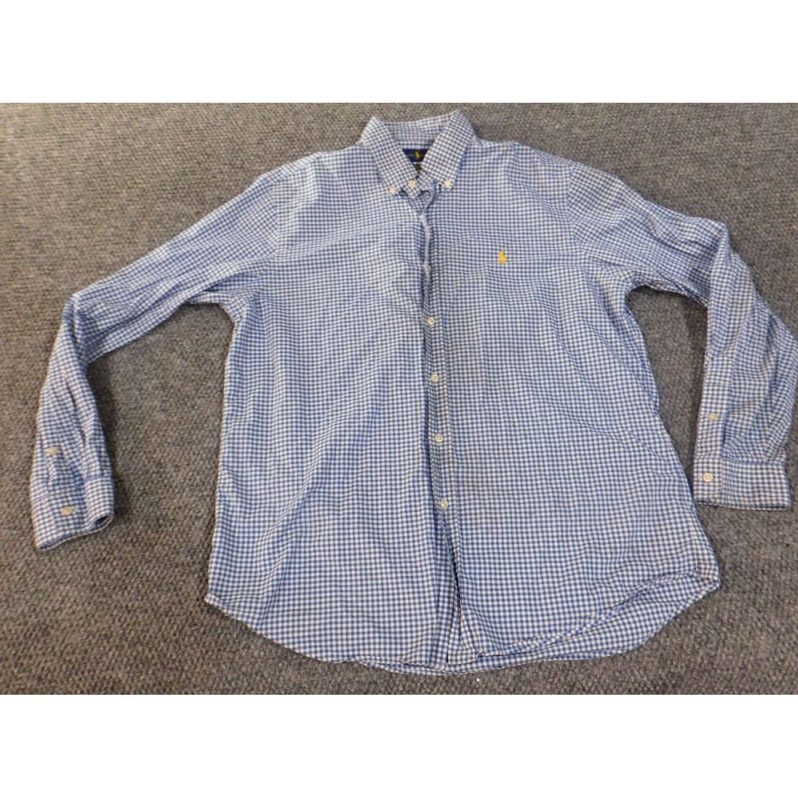 Ralph Lauren Ralph Lauren Shirt Mens Large Blue Plaid Stretch Polo Button-Up Collared Knit Cotton Button-Down Regular Size US L / EU 52-54 / 3 - 3 Thumbnail