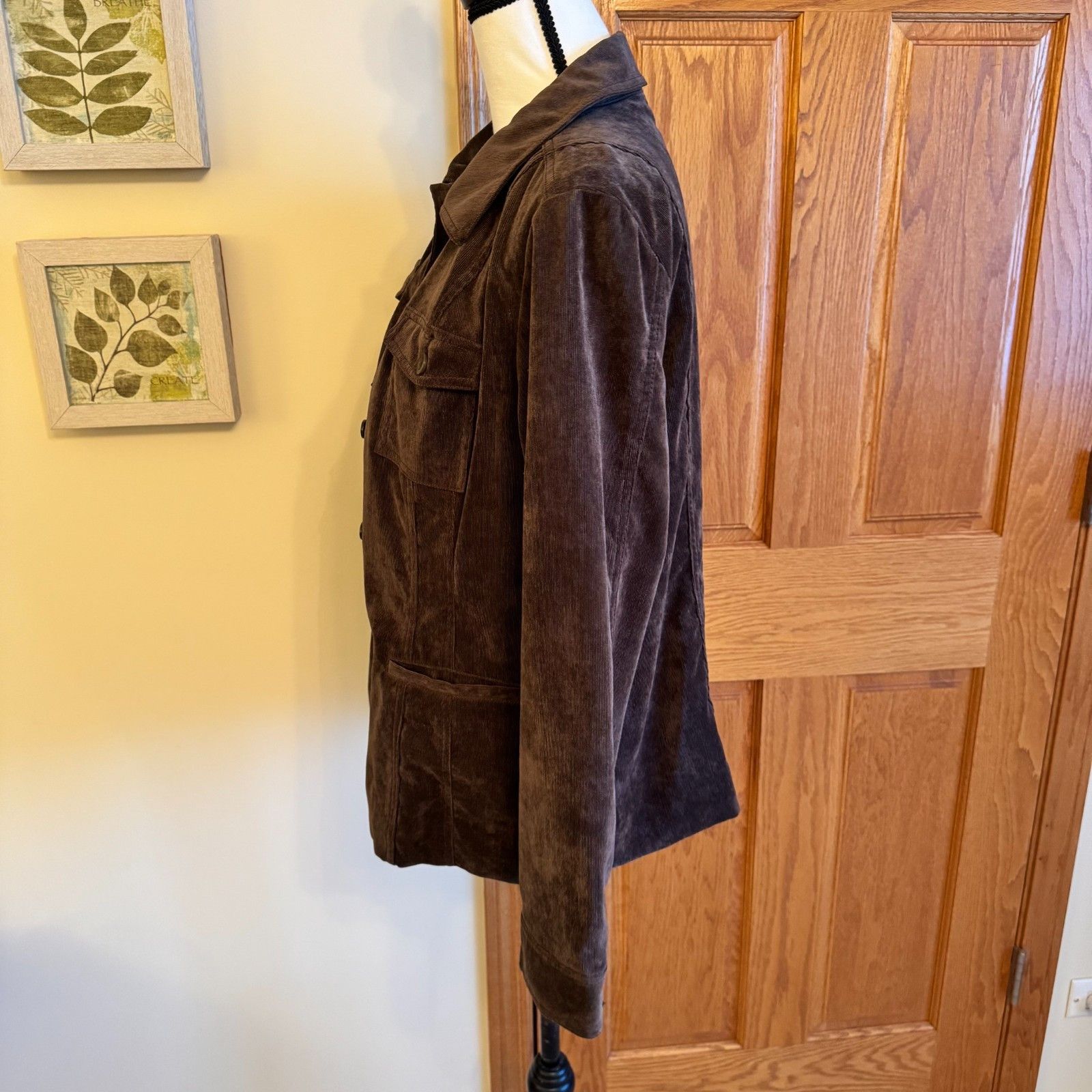 Croft & Barrow Croft & Barrow Jacket Womens M Brown Corduroy Blazer Button Size M / US 6-8 / IT 42-44 - 5 Thumbnail