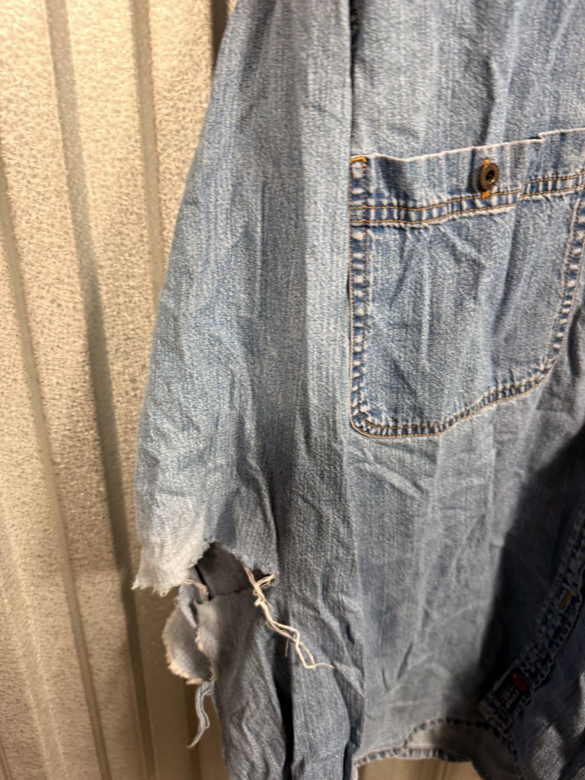 Levi's Vintage Distressed Levis Denim Western Button Up Shirt Size US XL / EU 56 / 4 - 8 Thumbnail