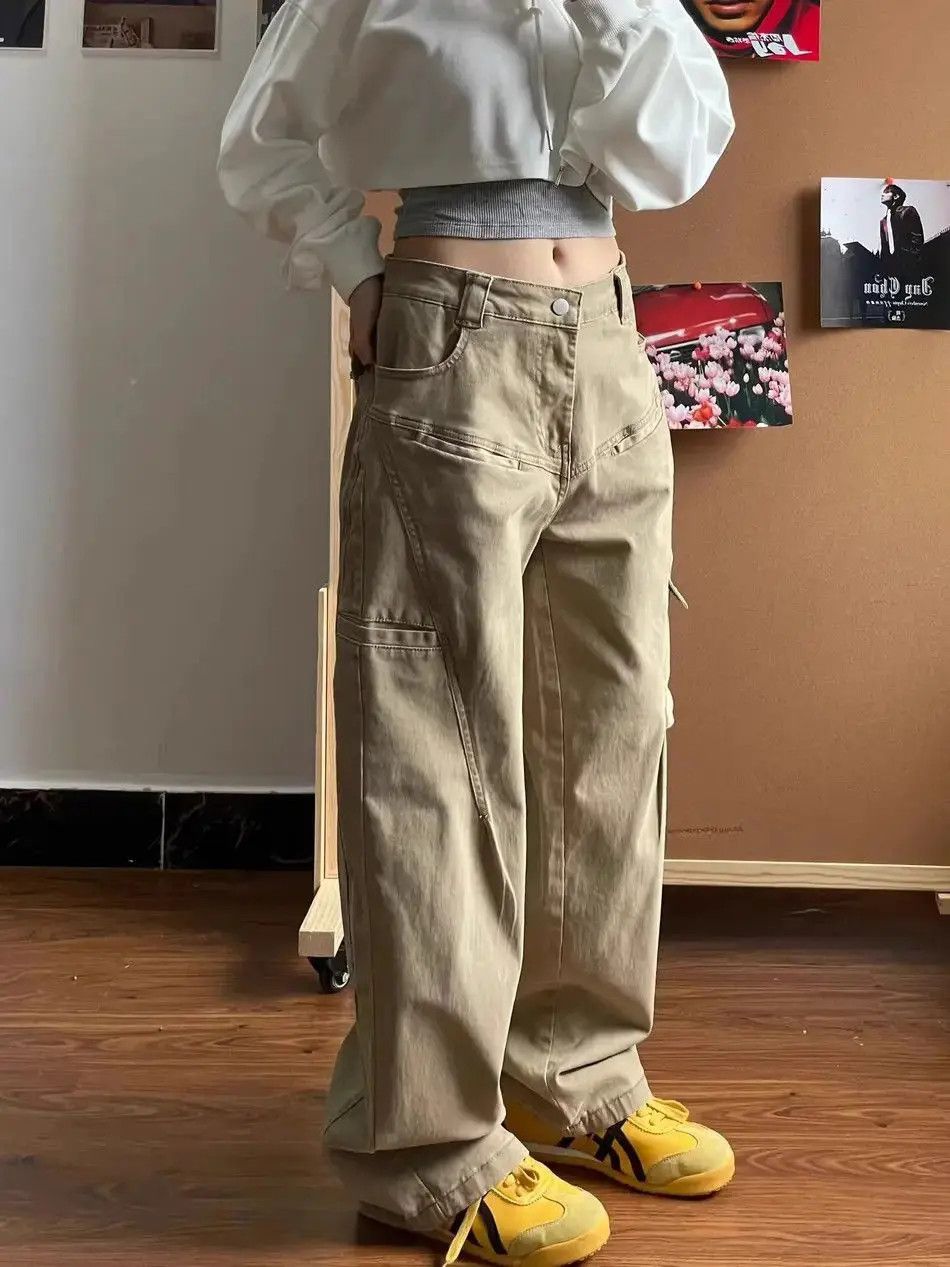 Japanese Brand Loose straight leg spliced jeans Size US 32 / EU 48 - 4 Thumbnail