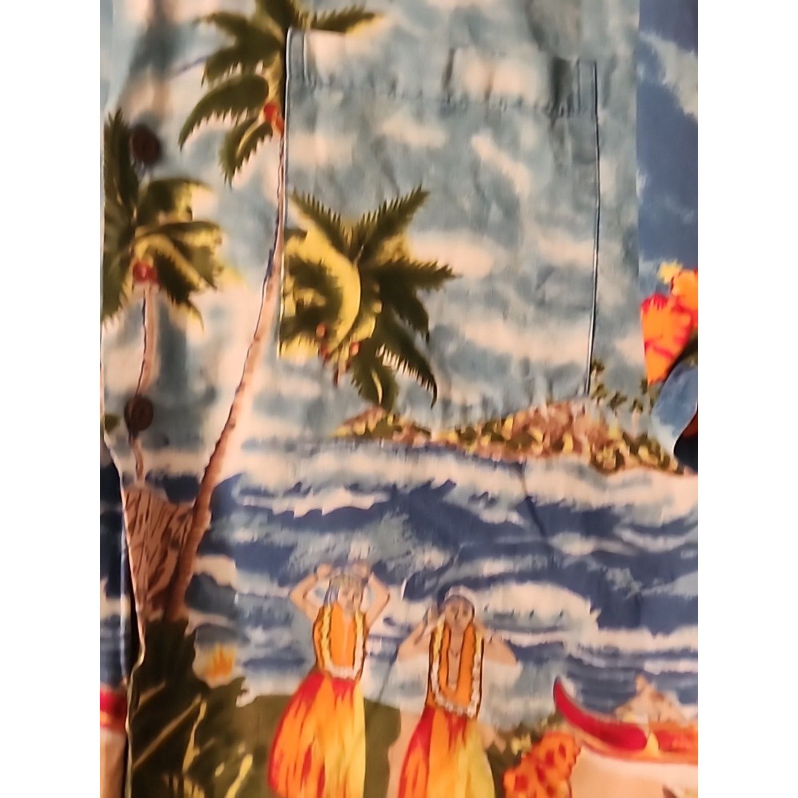 Other Steve & Barry's Hawaiian Shirt Tropical Hula Palm Trees Blue Size US L / EU 52-54 / 3 - 6 Thumbnail