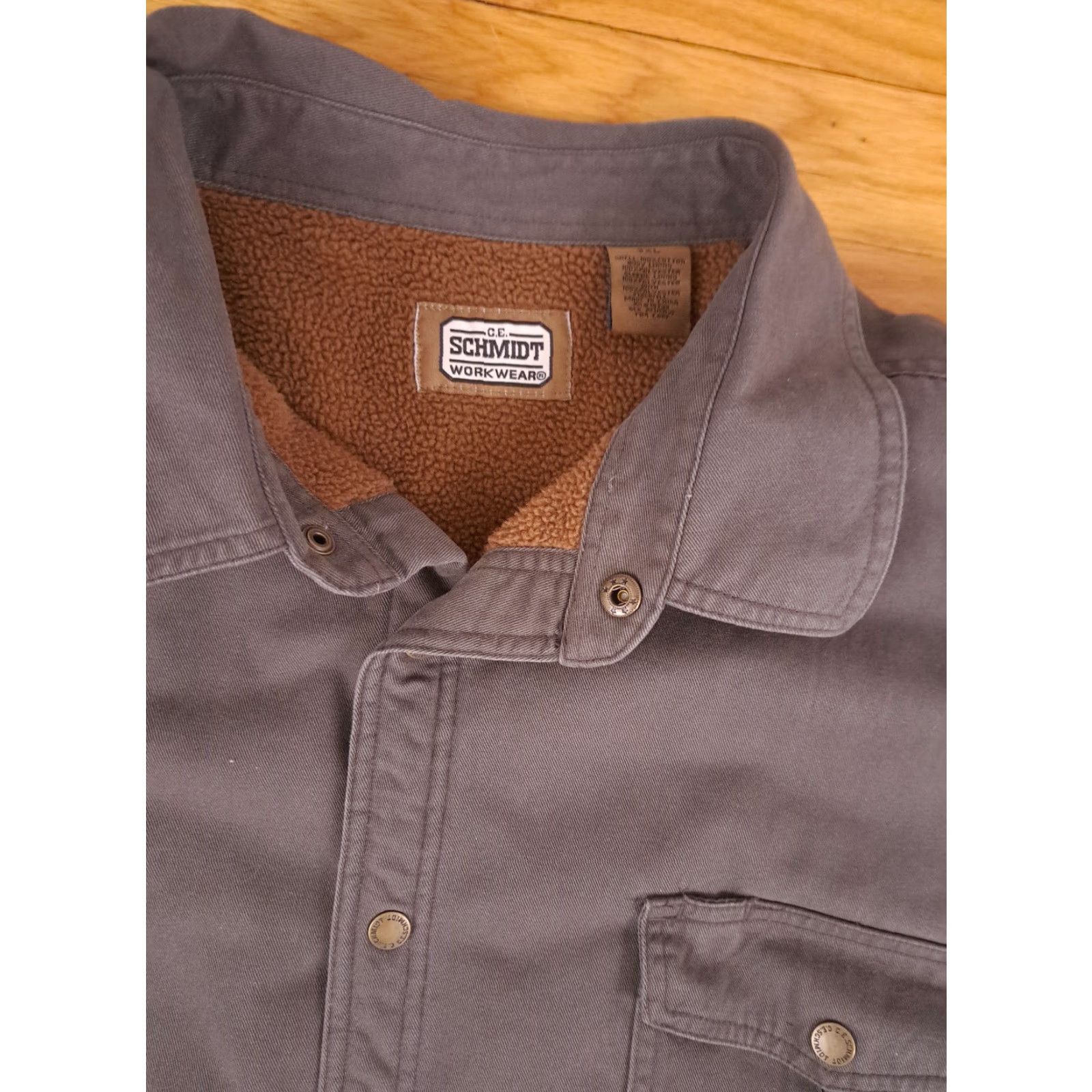 Vintage Schmidt Jacket Outdoor 3XL Brown Insulated Cotton Button Men's 34in Long 32in Chest Barn Shirt Tightly Folded? Size US XXL / EU 58 / 5 - 3 Thumbnail