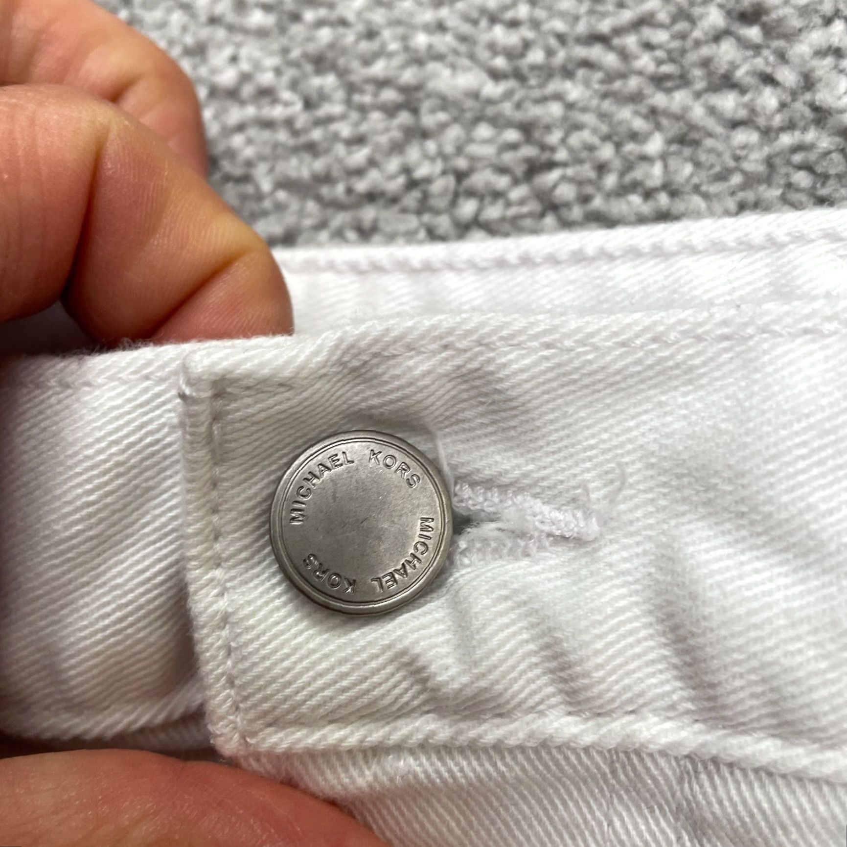 Michael Kors MICHAEL KORS Slim Fit Jeans Mens 36x30 White Denim Straight Leg Casual Classic Size US 36 / EU 52 - 4 Thumbnail