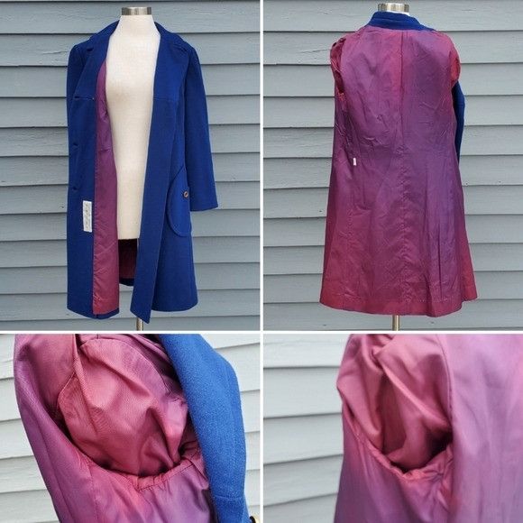 Union LA × Vintage Vintage 50s 60s Jackie O Kennedy Cobalt Blue Double Breasted Size M / US 6-8 / IT 42-44 - 6 Thumbnail