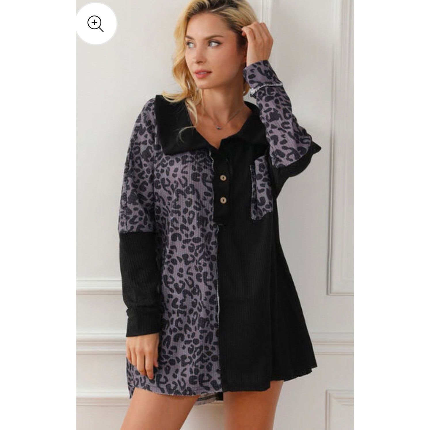 Madewell White Stag Half Button Leopard Cheetah Collared Blouse XL Size XL / US 12-14 / IT 48-50 - 1 Thumbnail