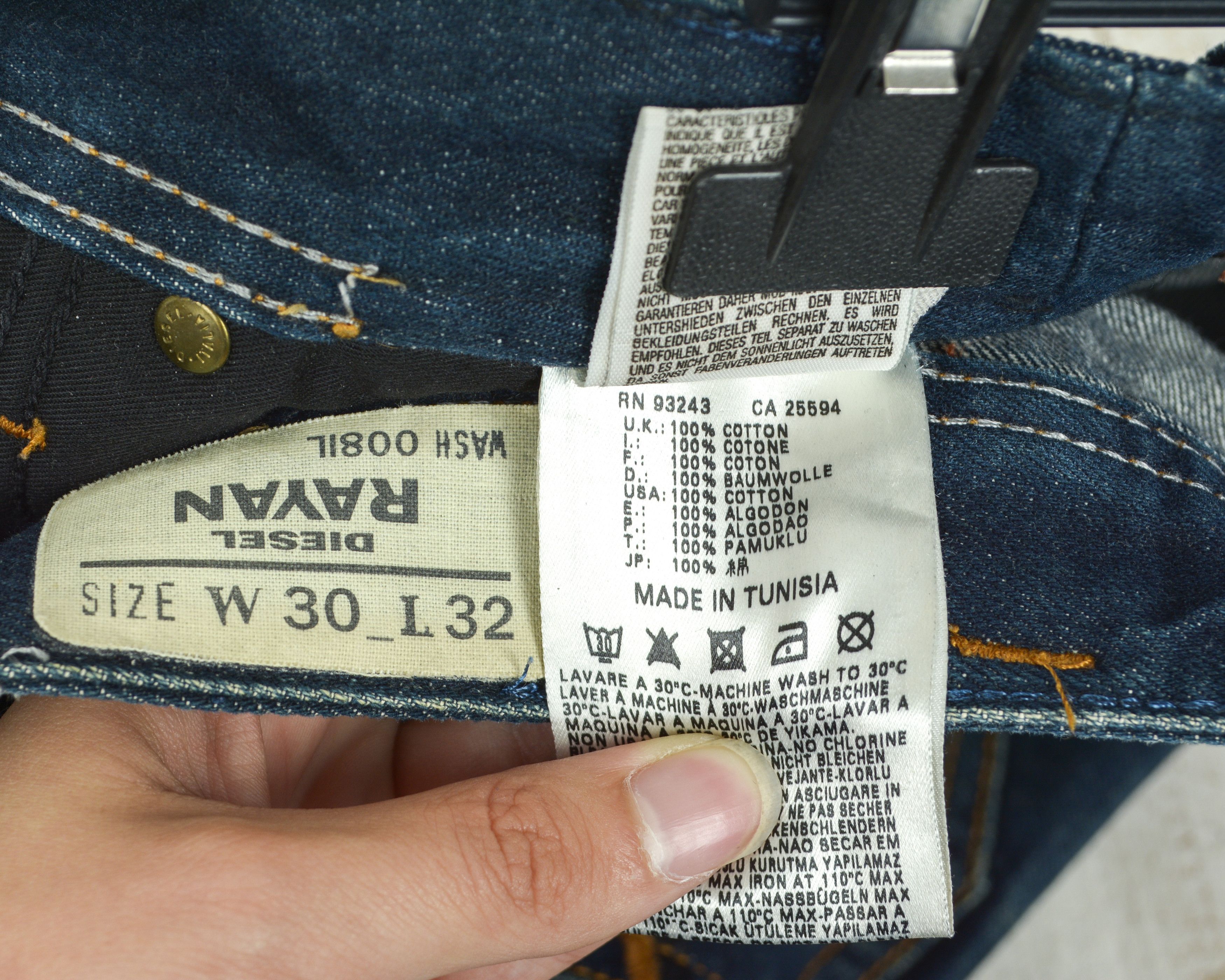 Diesel Rayan W30 L32 Regular Straight Jeans Denim Pants Embroidered Size US 30 / EU 46 - 9 Thumbnail