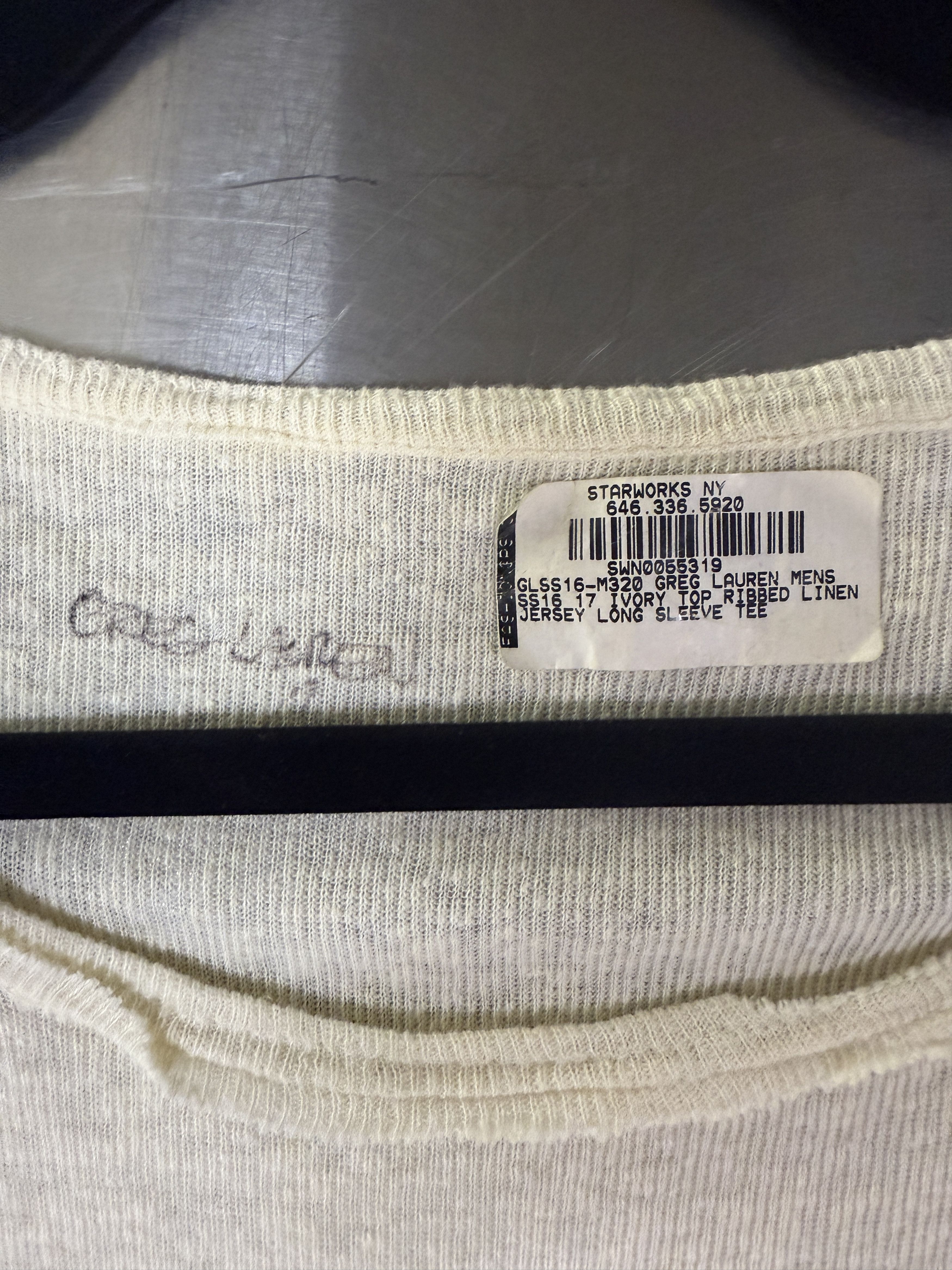 Greg Lauren Greg Lauren Runway SS16 Linen Distressed Long Sleeve Tee Size US L / EU 52-54 / 3 - 5 Thumbnail