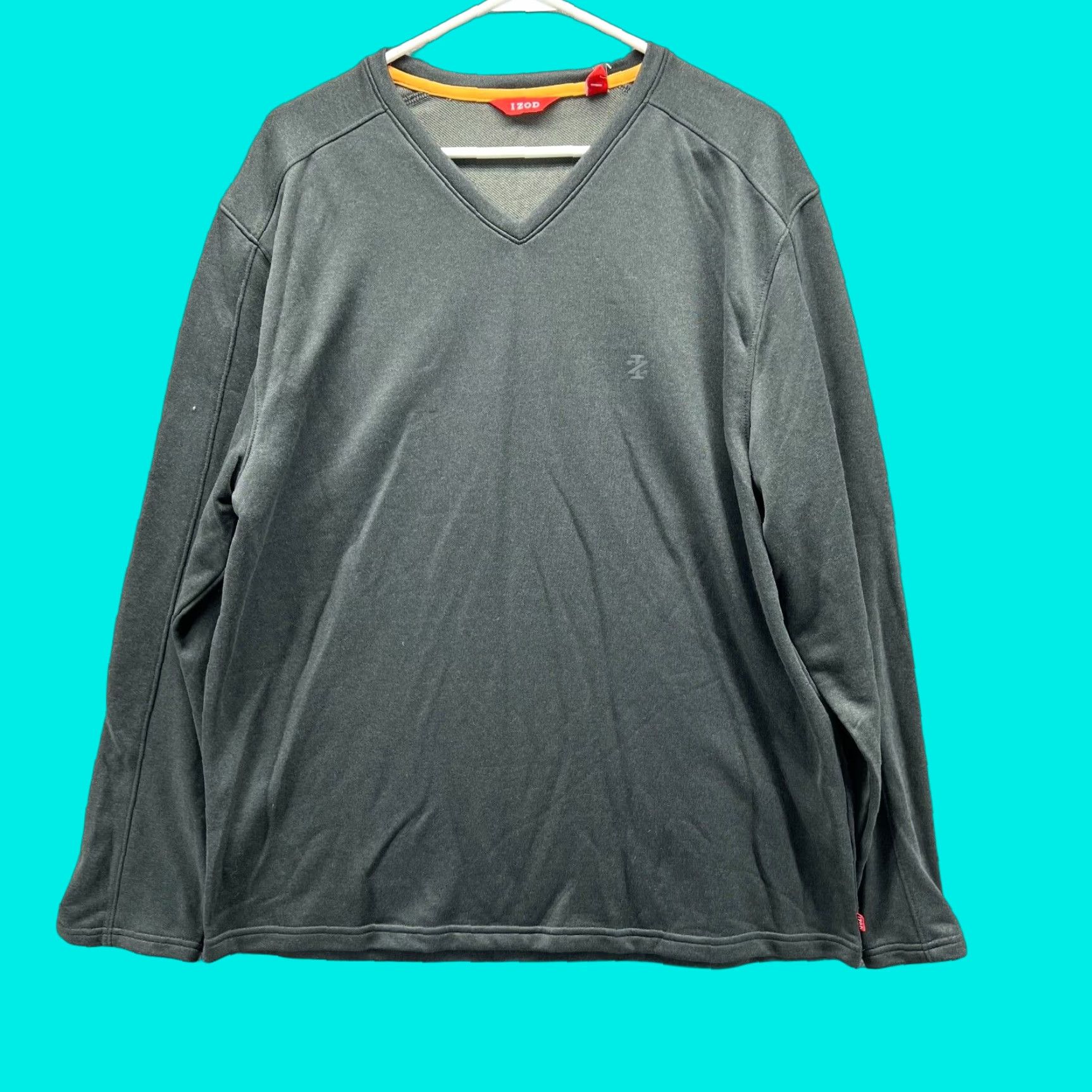 Izod Izod Sweater Men Large Adult Gray Performance Fleece Pullover V Neck Knit Pullover Regular Size L Gray Mens All Seasons 4518967 Size US L / EU 52-54 / 3 - 1 Thumbnail