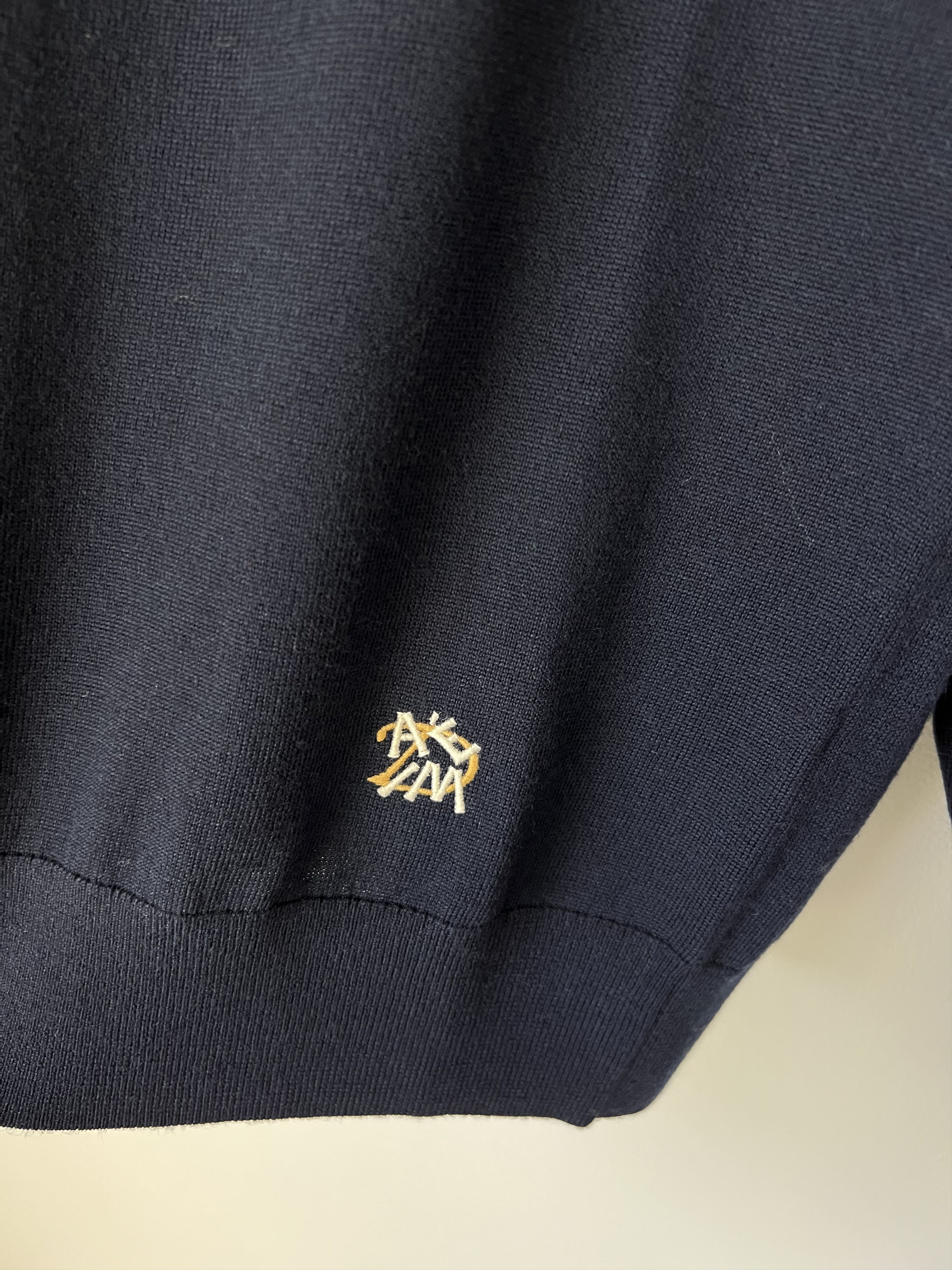 Aime Leon Dore × Drake's Aime Leon Dore Drake's Intarsia V-Neck Sweater in Navy Size US M / EU 48-50 / 2 - 7 Thumbnail