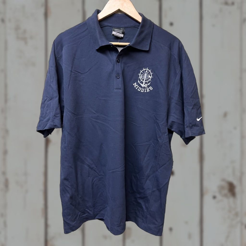 Nike Nike Dri-Fit Polo Golf Shirt Embroidered Navy Blue Short Sleeve L for Men Size US L / EU 52-54 / 3 - 1 Thumbnail