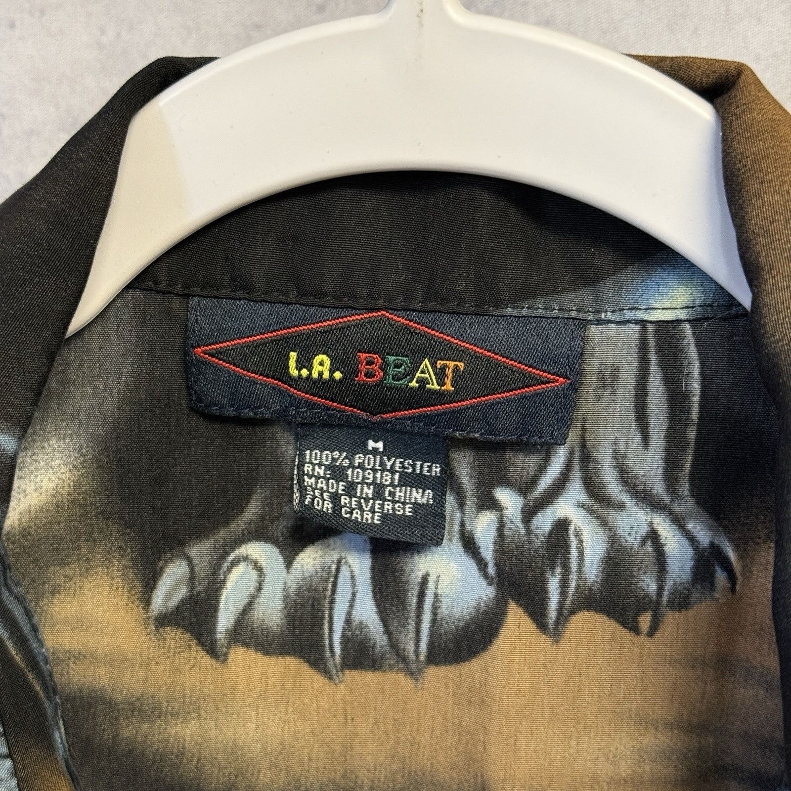 Vintage Vintage LA Beat Panther Button Up Shirt Mens Medium 24x29 Size US M / EU 48-50 / 2 - 9 Thumbnail