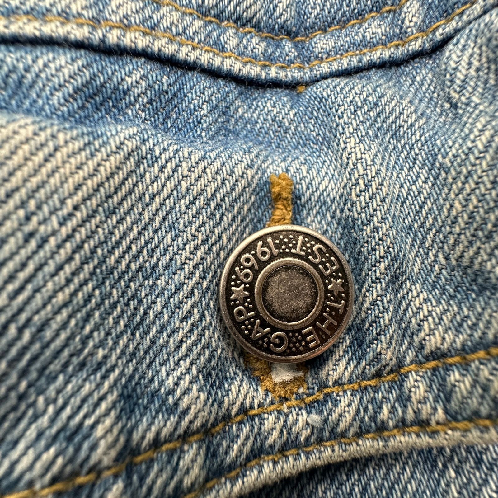 Gap VTG GAP Denim Twill Bomber Jean Jacket XL Lined Distressed Size US XL / EU 56 / 4 - 12 Thumbnail