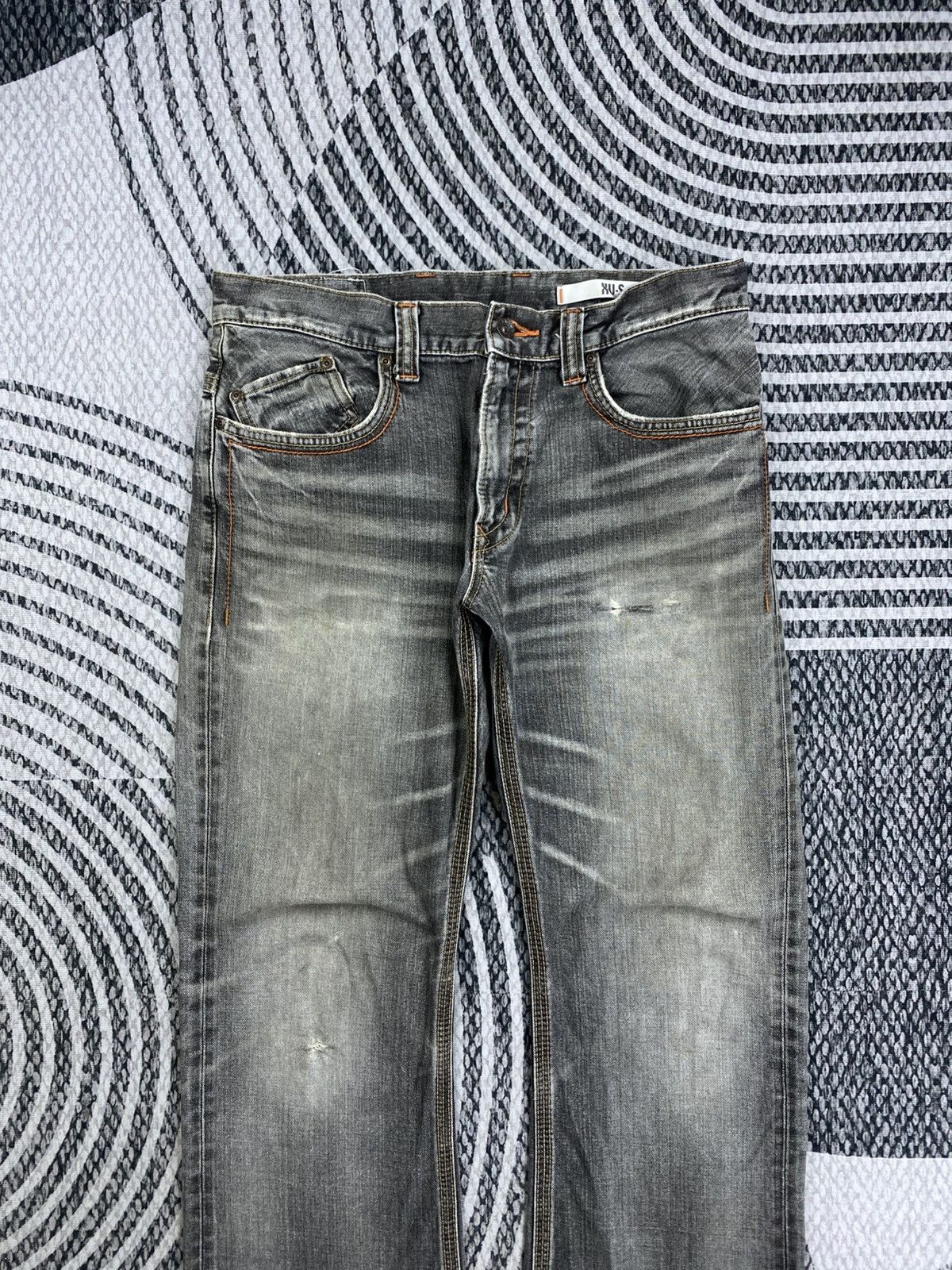 Edwin Vintage Edwin Wash Grey Distressed Denim Pants Size US 35 - 8 Thumbnail