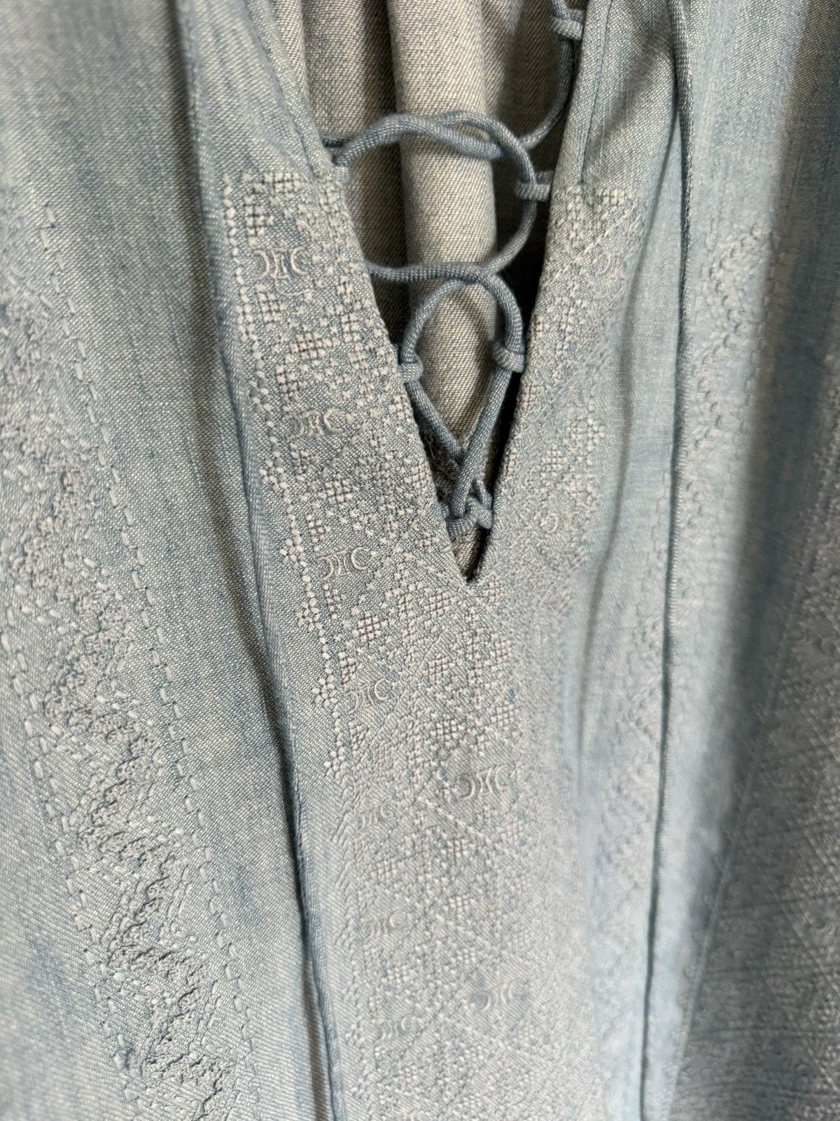 Celine $2450 SS24 Celine embroidered blouse shirt Hedi sample Size M / US 6-8 / IT 42-44 - 3 Thumbnail