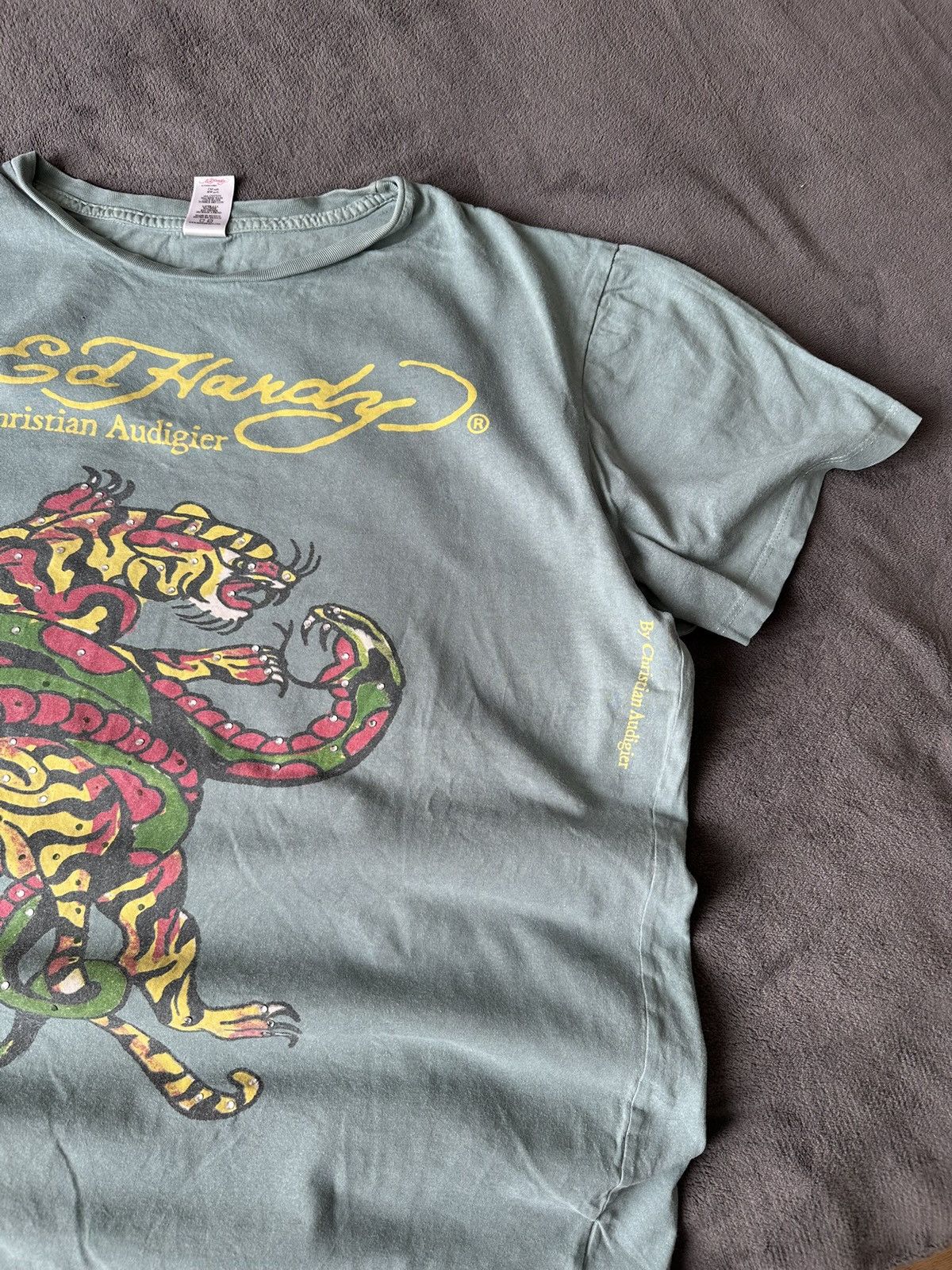 Christian Audigier × Ed Hardy × Vintage Y2K Ed Hardy Tee Tattoo Tiger Logo Size US XL / EU 56 / 4 - 4 Thumbnail