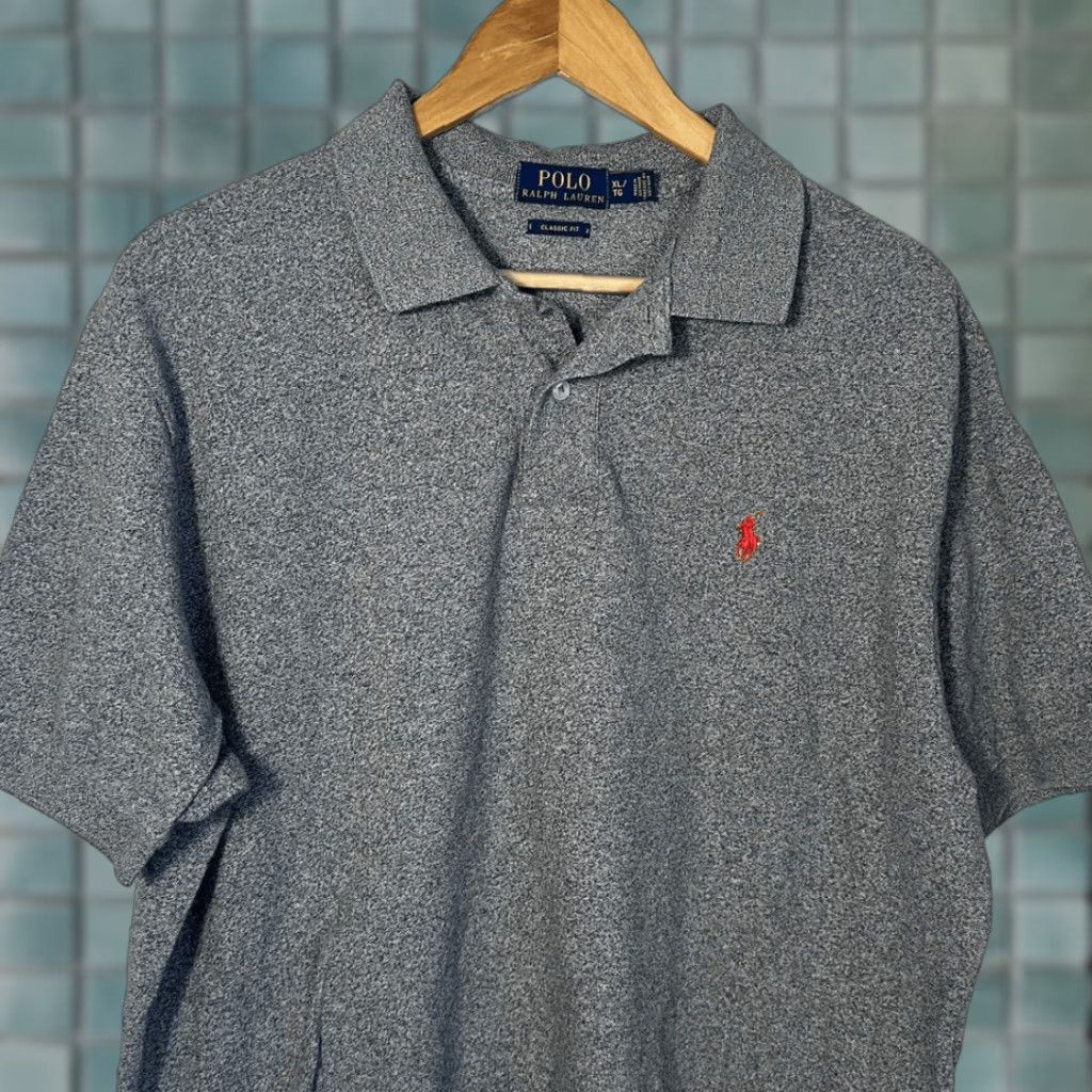 Polo Ralph Lauren Polo Ralph Lauren Polo Shirt Mens XL Gray Marble Short Sleeve Classic Fit Blue Brown Exterior Color 90s (if applicable) Size US XL / EU 56 / 4 - 1 Thumbnail
