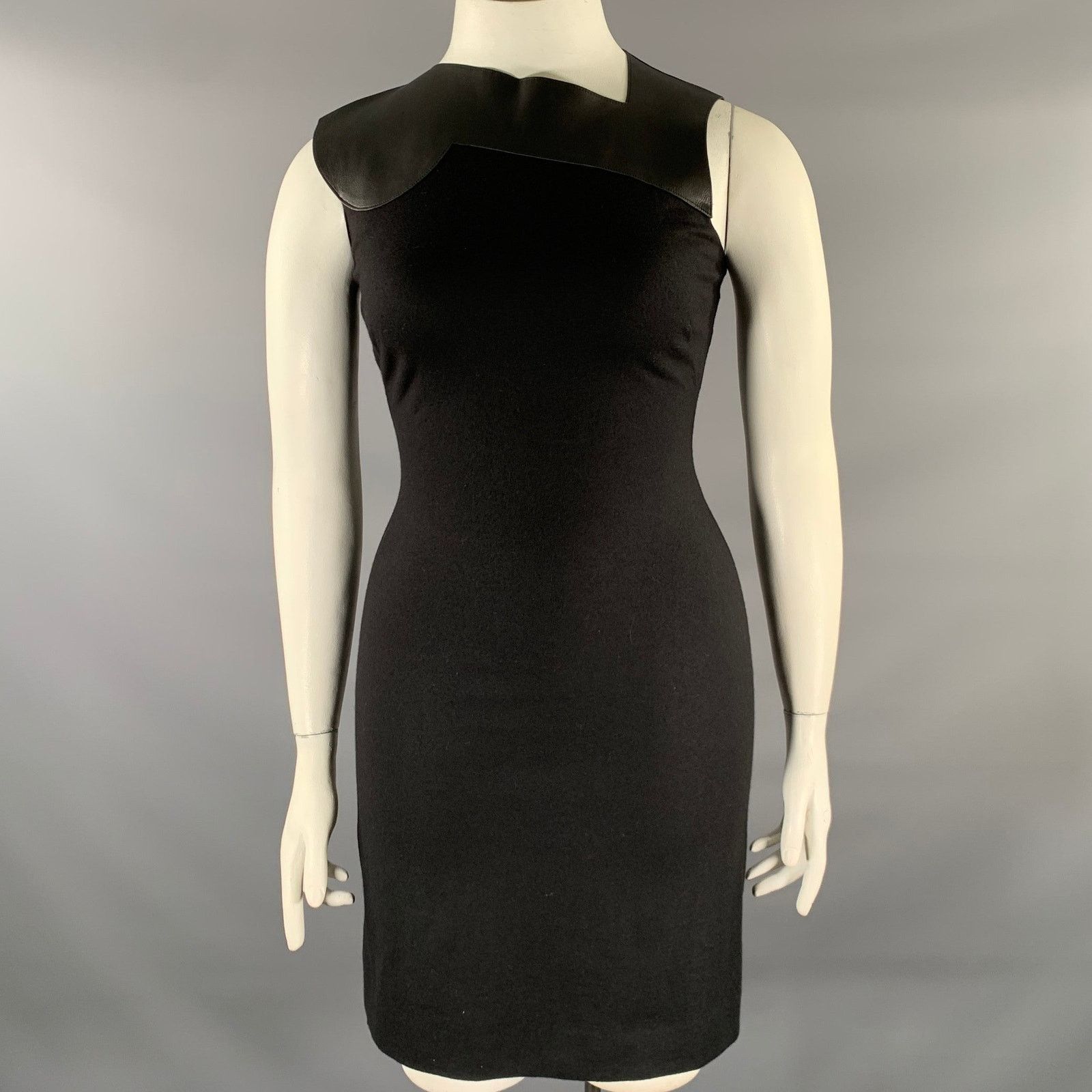 Bottega Veneta BOTTEGA VENETA Size S Black Wool Heather Sleeveless Dress Size S / US 4 / IT 40 - 1 Thumbnail