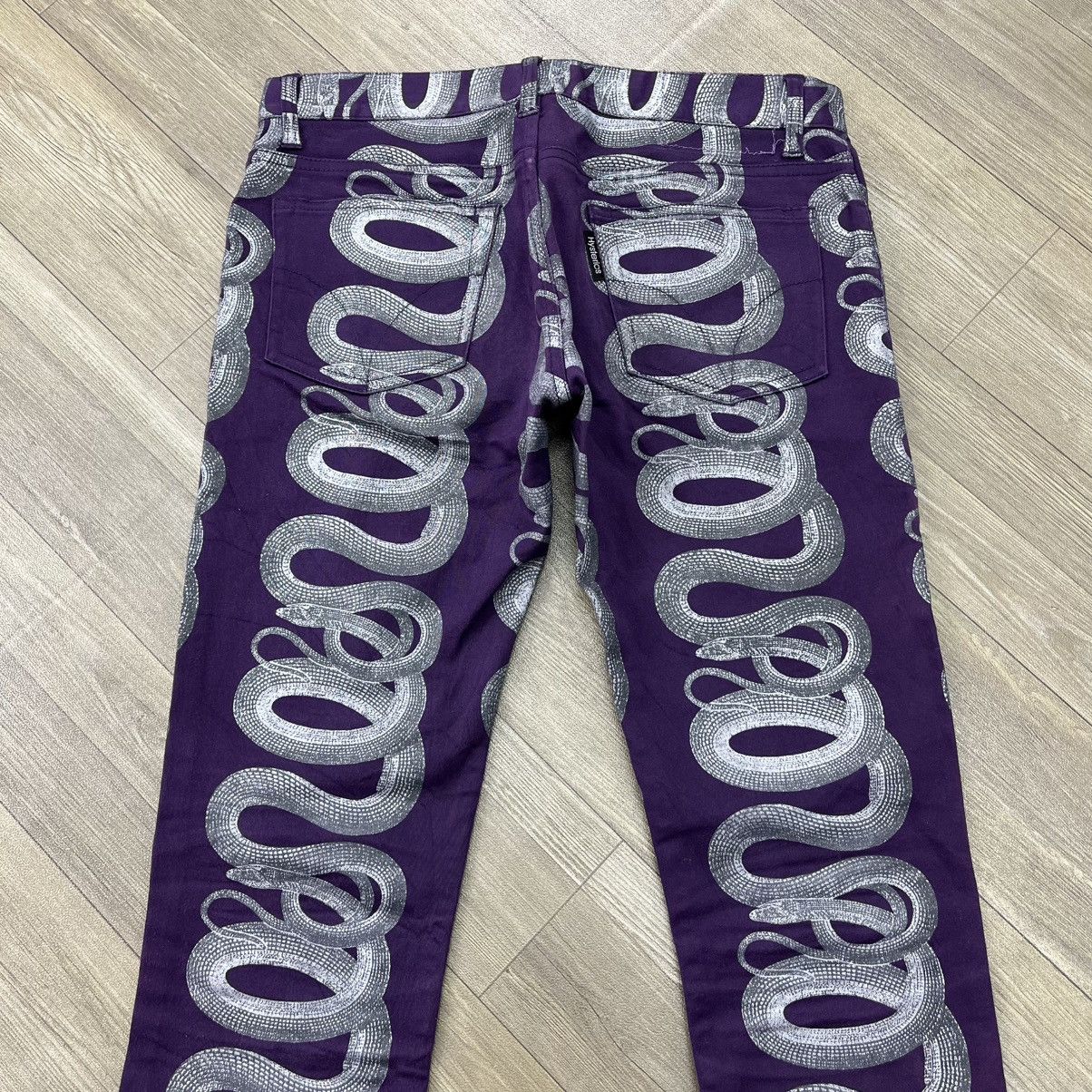 Hysteric Glamour Rare💜 1999s Hysteric Glamour Snake Printed Flared Jeans Y2K Size US 28 / EU 44 - 17 Thumbnail