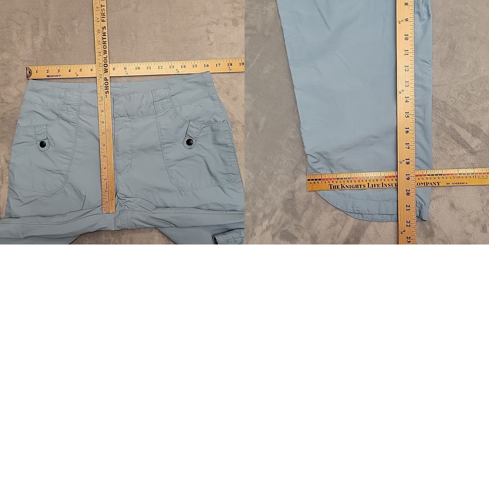Vintage REI pants Womens 12 Blue Nylon Crop Capri Hike Outdoor UPF 50 Lightweight Travel Size 34" / US 12 / IT 48 - 8 Thumbnail