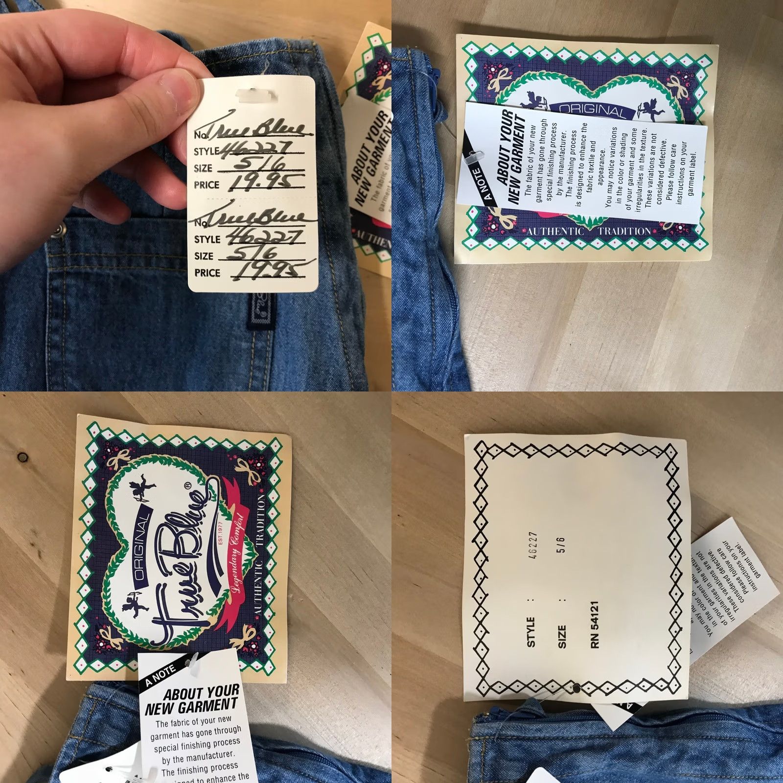 Denime VINTAGE True Blue Denim Skirt Tie Waist A-Line Short Women 5/6 Blue Cotton Pockets Slit Tan? (Note: There is an error) Size 27" / US 4 / IT 40 - 8 Thumbnail