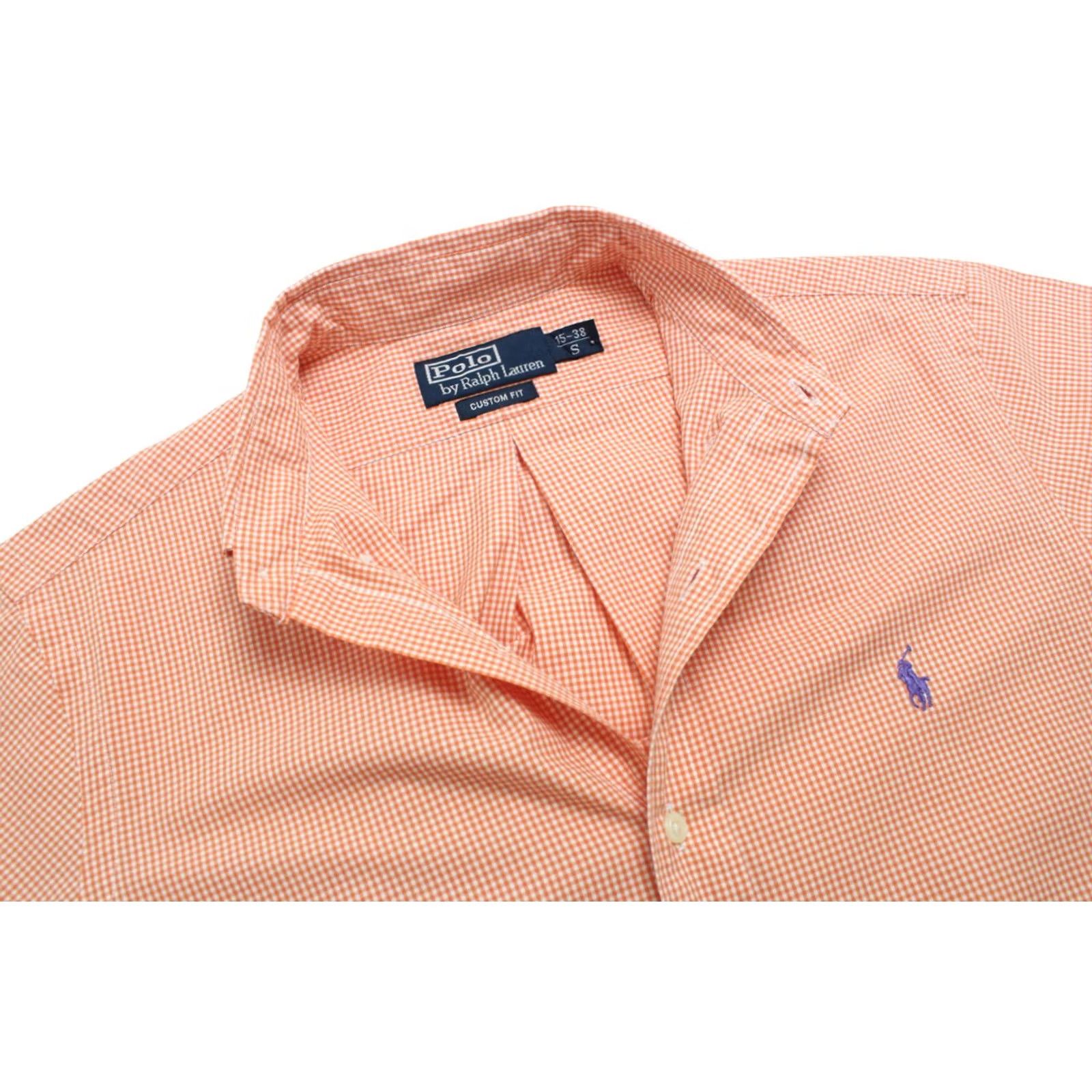 Polo Ralph Lauren POLO BY RALPH LAUREN Custom Fit Shirt Men's SMALL Button-Down Short Sleeve Orange Check"} Size US S / EU 44-46 / 1 - 4 Thumbnail