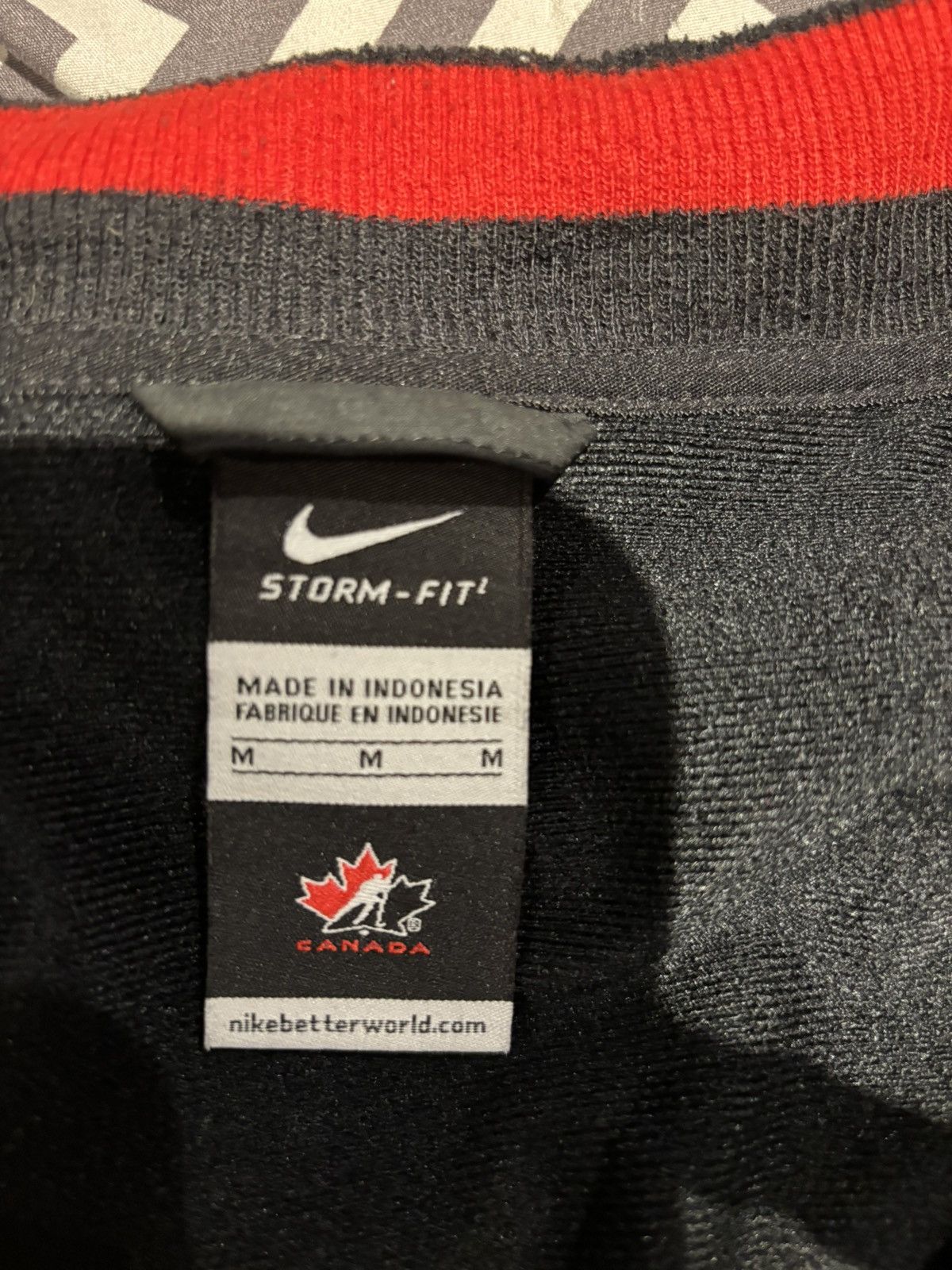 Nike × Vintage Mens Nike Team Canada Hockey Jacket Storm Fit Full Zip Black Size US M / EU 48-50 / 2 - 2 Thumbnail