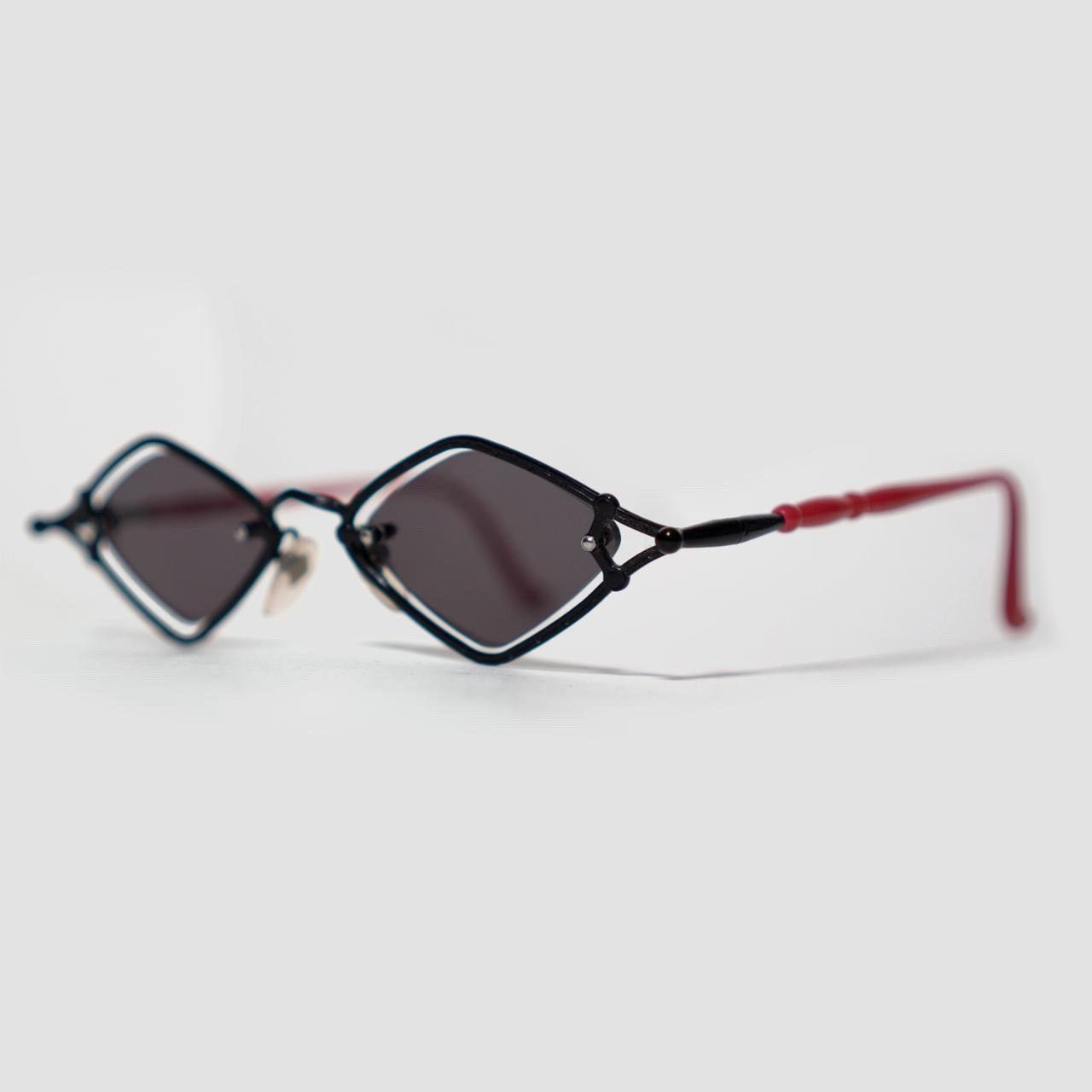 Jean Paul Gaultier 56-7203 Diamond Floating Lens Sunglasses (black/red) Size ONE SIZE - 2 Thumbnail