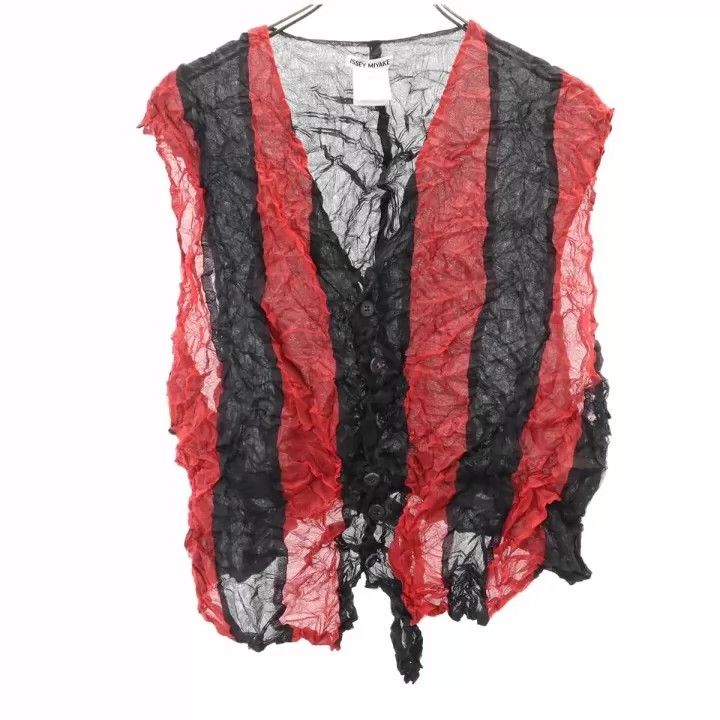 Issey Miyake Issey Miyake Black and red striped vest Size M / US 6-8 / IT 42-44 - 1 Thumbnail