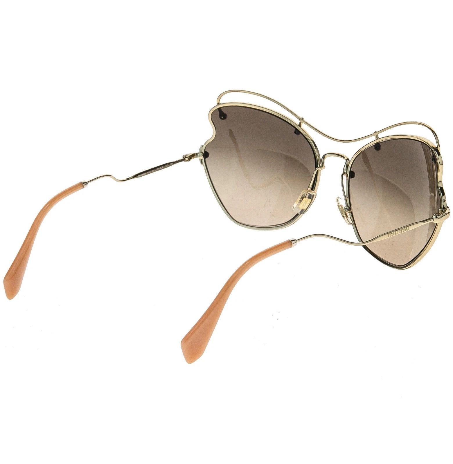Miu Miu MIU MIU MU56RS SCENIQUE Butterfly 56R Gold Brown Sunglasses Size ONE SIZE - 7 Thumbnail