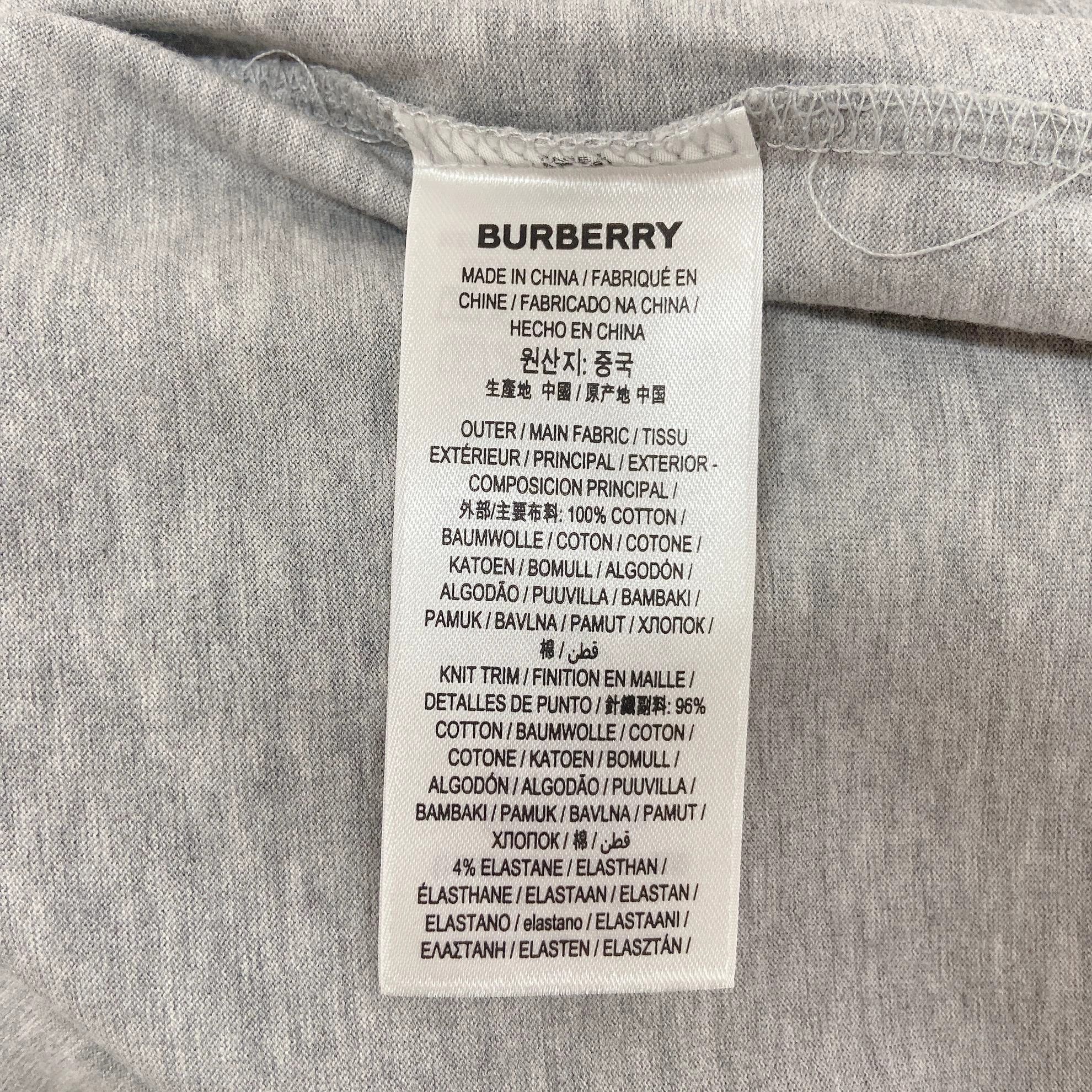 Burberry Burberry Gray Embroidered T-Shirt L with Tags 8062 Size US L / EU 52-54 / 3 - 8 Thumbnail