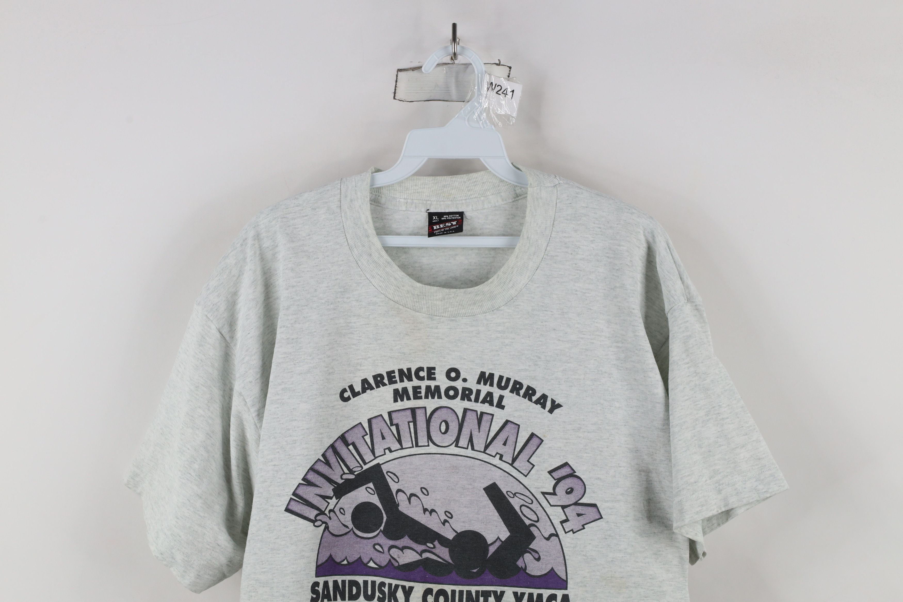 Vintage Vintage 90s YMCA Invitational Swimming Pool T-Shirt Gray USA Size US XL / EU 56 / 4 - 2 Thumbnail