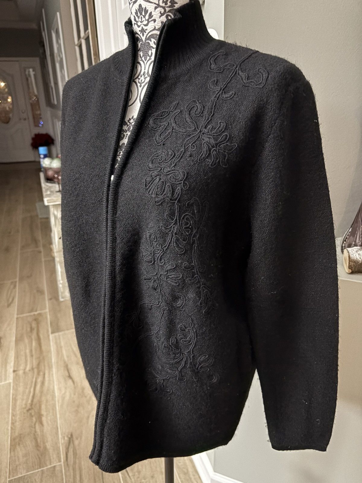 Other Karen Scott black size large zip up sweater Size L / US 10 / IT 46 - 6 Thumbnail